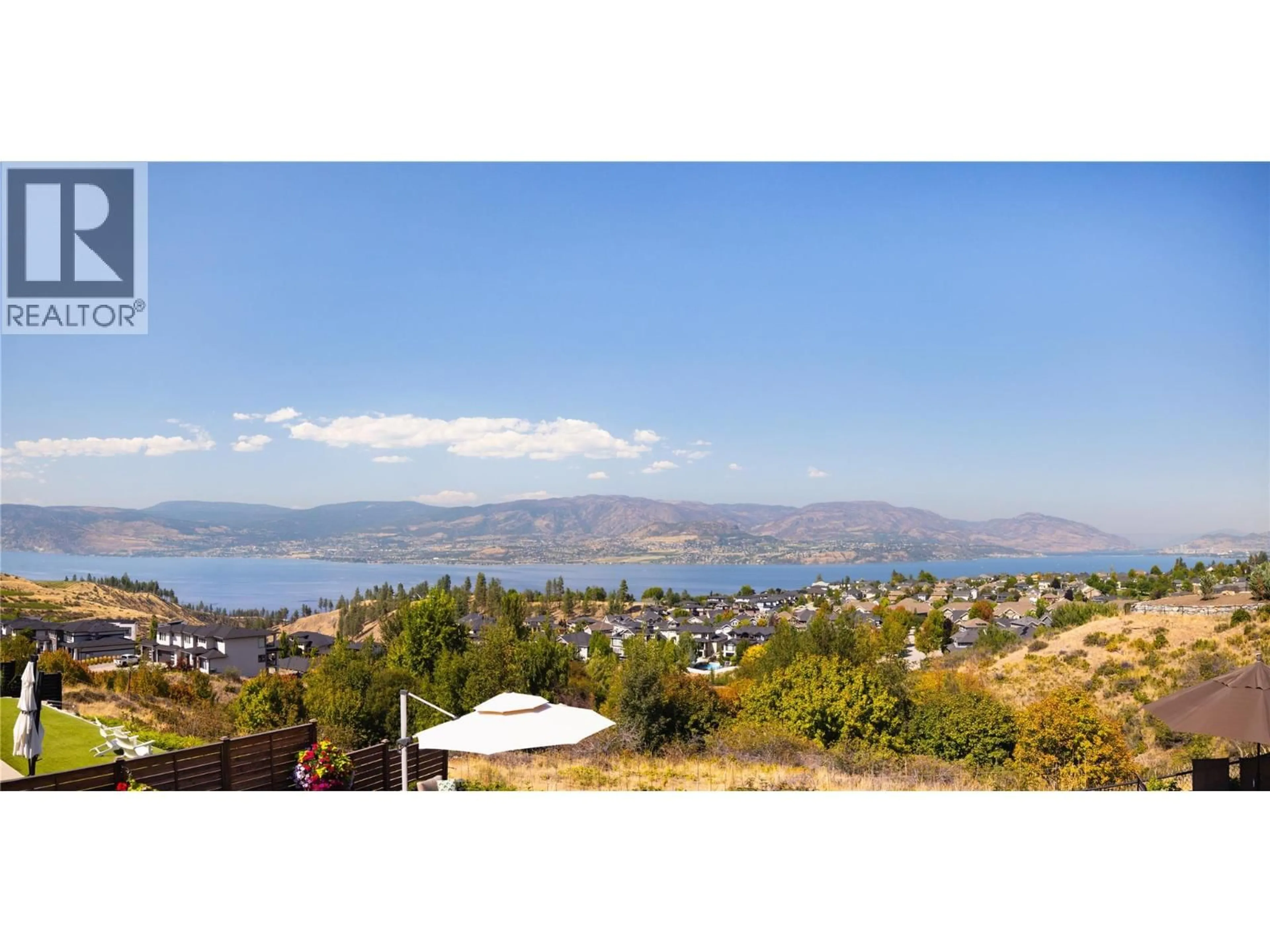 A pic from outside/outdoor area/front of a property/back of a property/a pic from drone, water/lake/river/ocean view for 5640 MOUNTAINSIDE DRIVE, Kelowna British Columbia V1W4L6