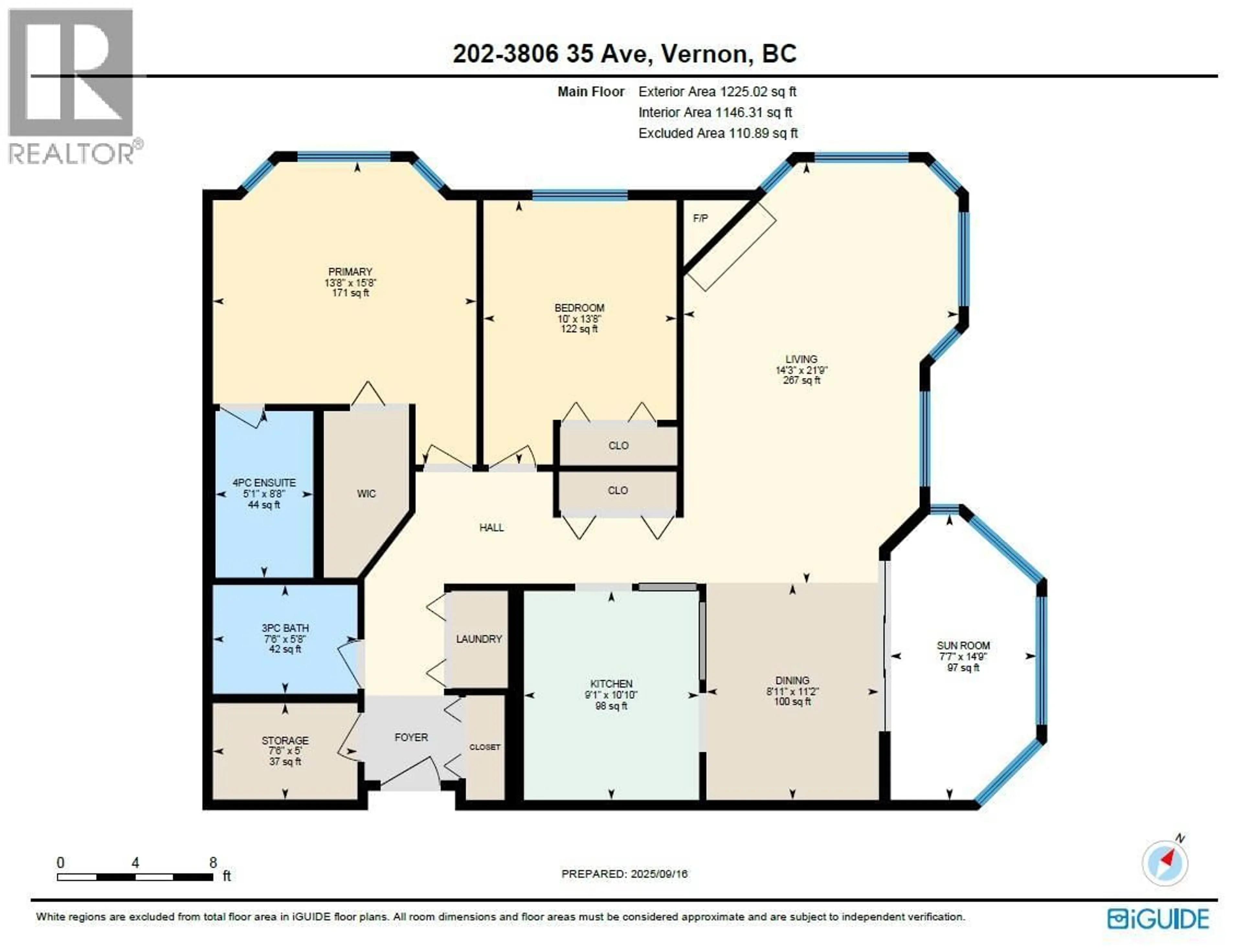 Floor plan for 202 - 3806 35 AVENUE, Vernon British Columbia V1T9N6