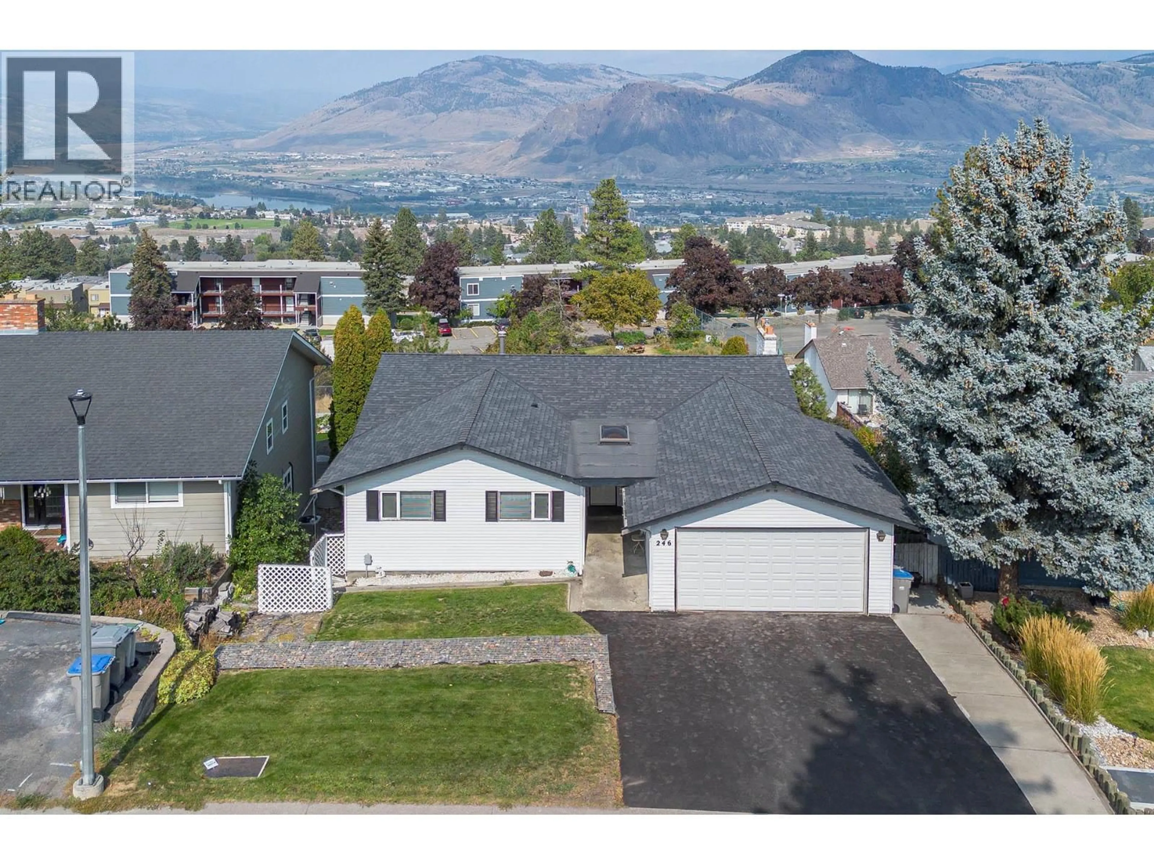 A pic from outside/outdoor area/front of a property/back of a property/a pic from drone, mountain view for 246 ROBSON DRIVE, Kamloops British Columbia V2E1W1