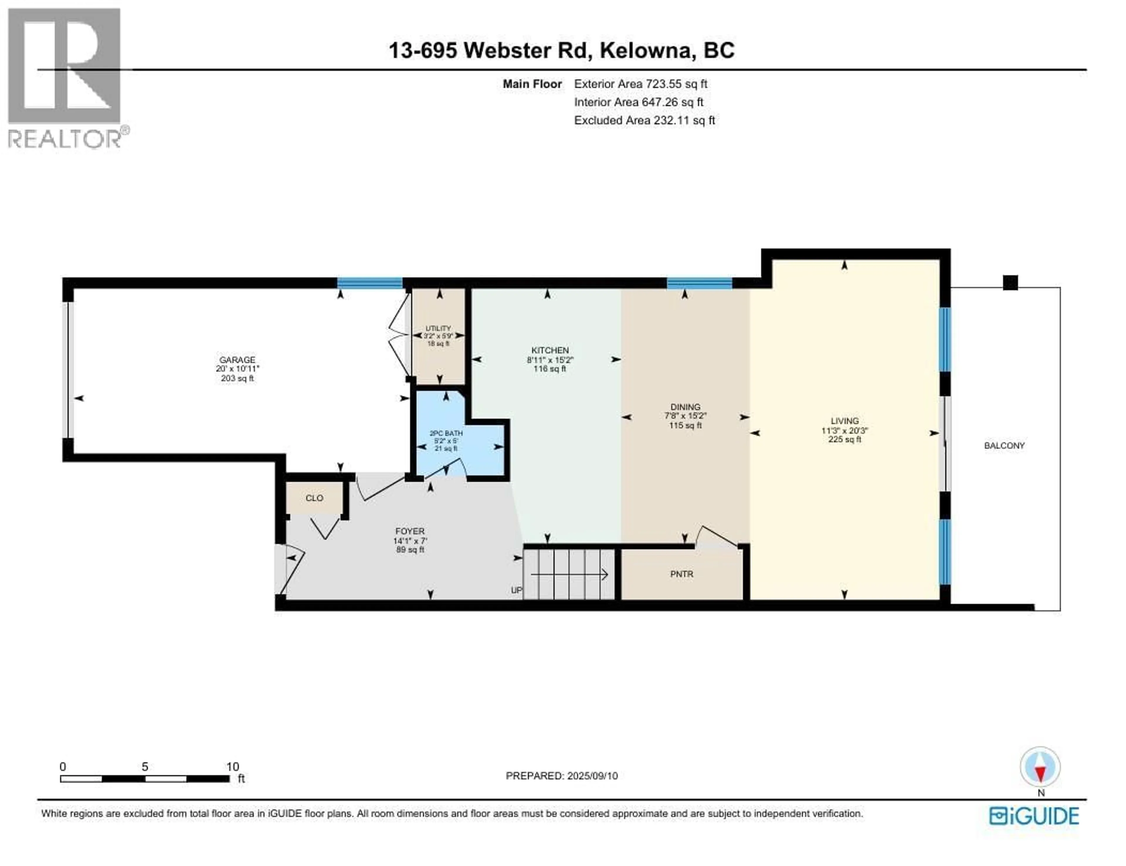Floor plan for 13 - 695 WEBSTER ROAD, Kelowna British Columbia V1X8G5