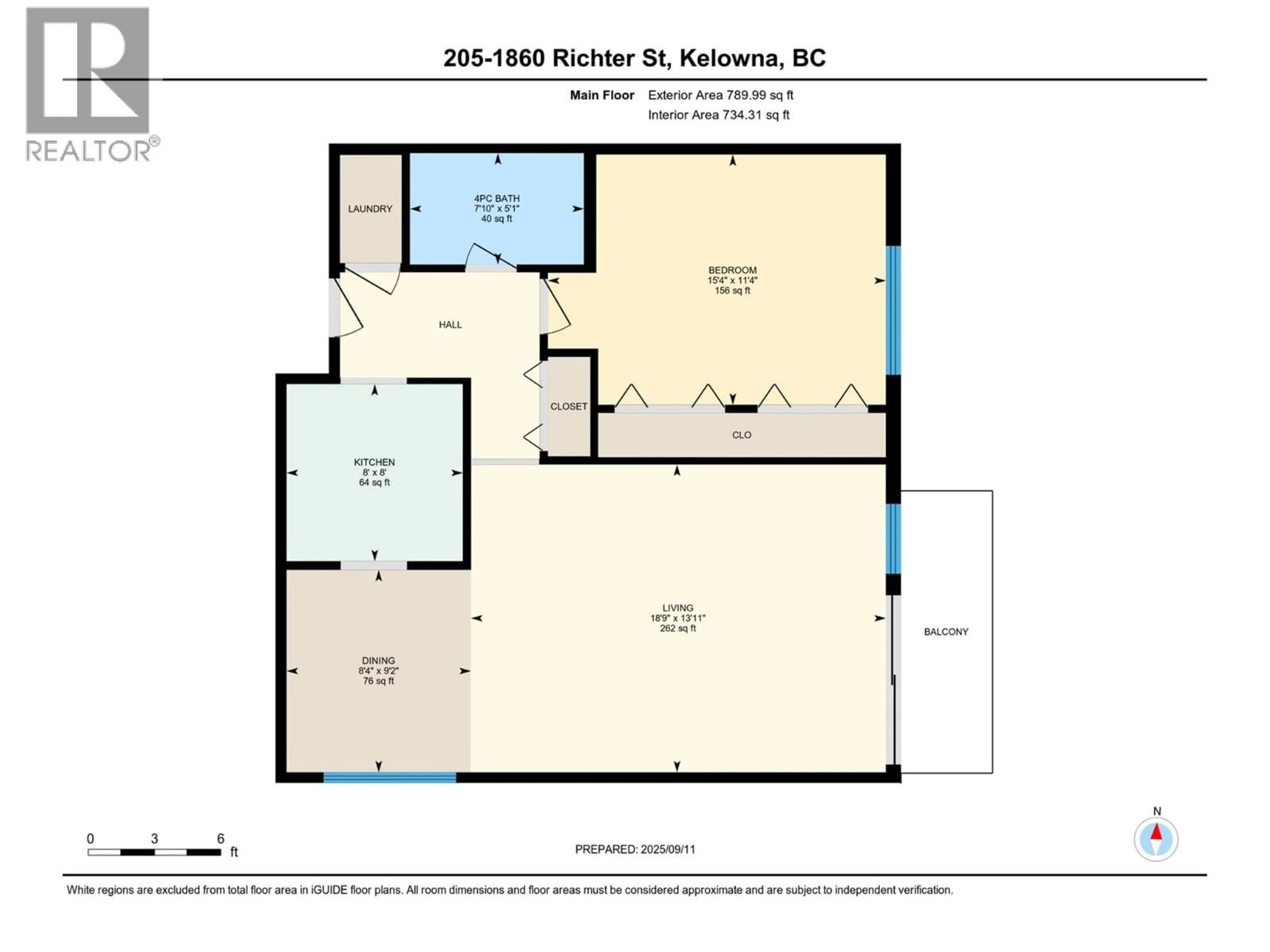 Floor plan for 205 - 1860 RICHTER STREET, Kelowna British Columbia V1Y2M9