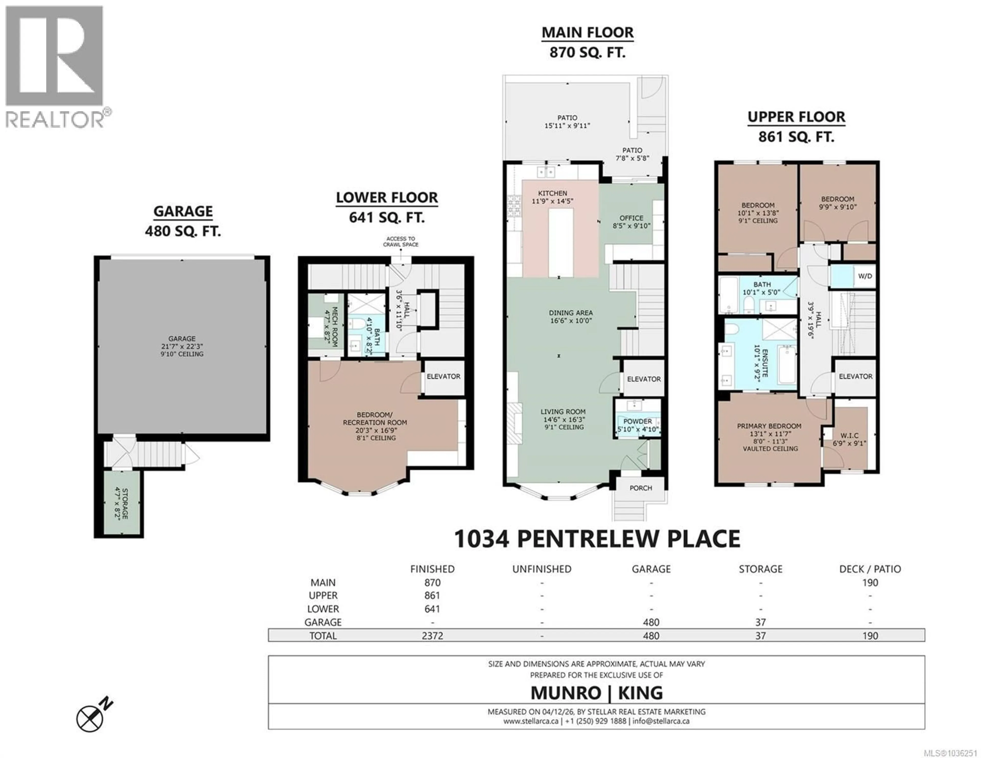 Floor plan for 1034 PENTRELEW PLACE, Victoria British Columbia V8V3L1