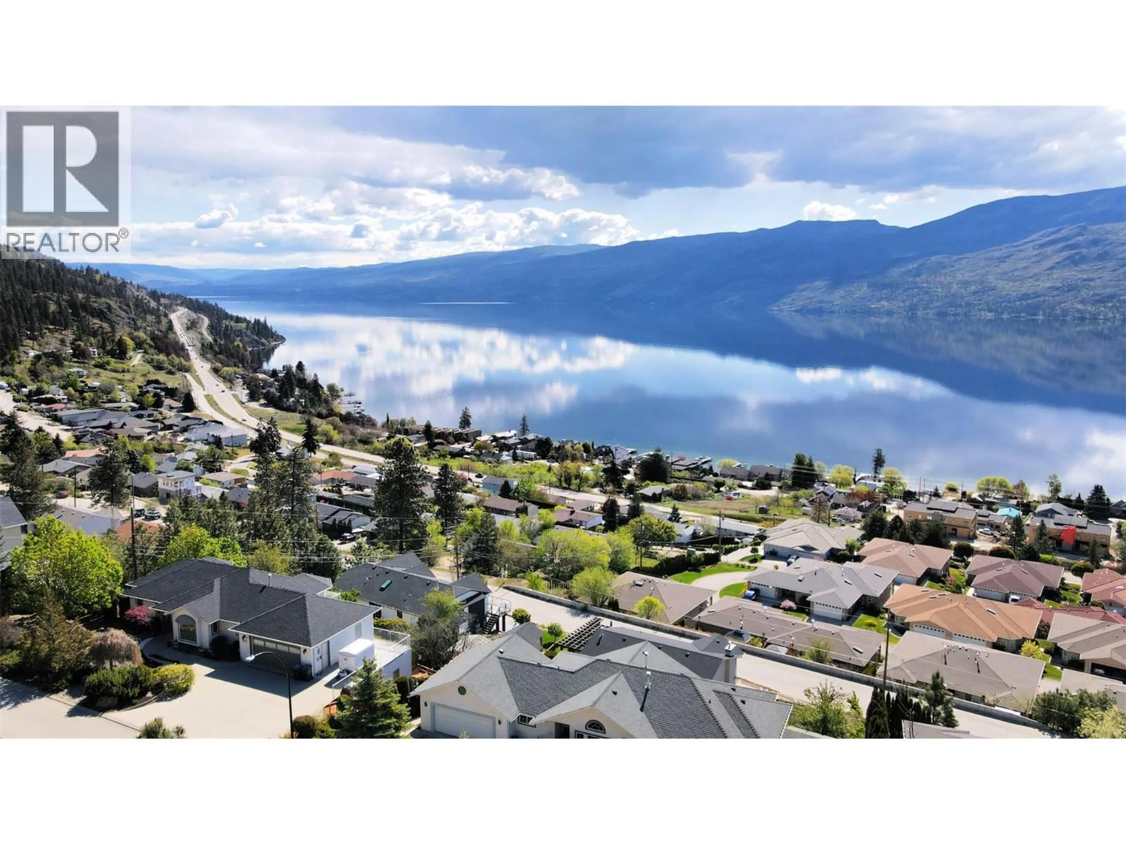 A pic from outside/outdoor area/front of a property/back of a property/a pic from drone, water/lake/river/ocean view for 5227 TREPANIER BENCH ROAD, Peachland British Columbia V0H1X2