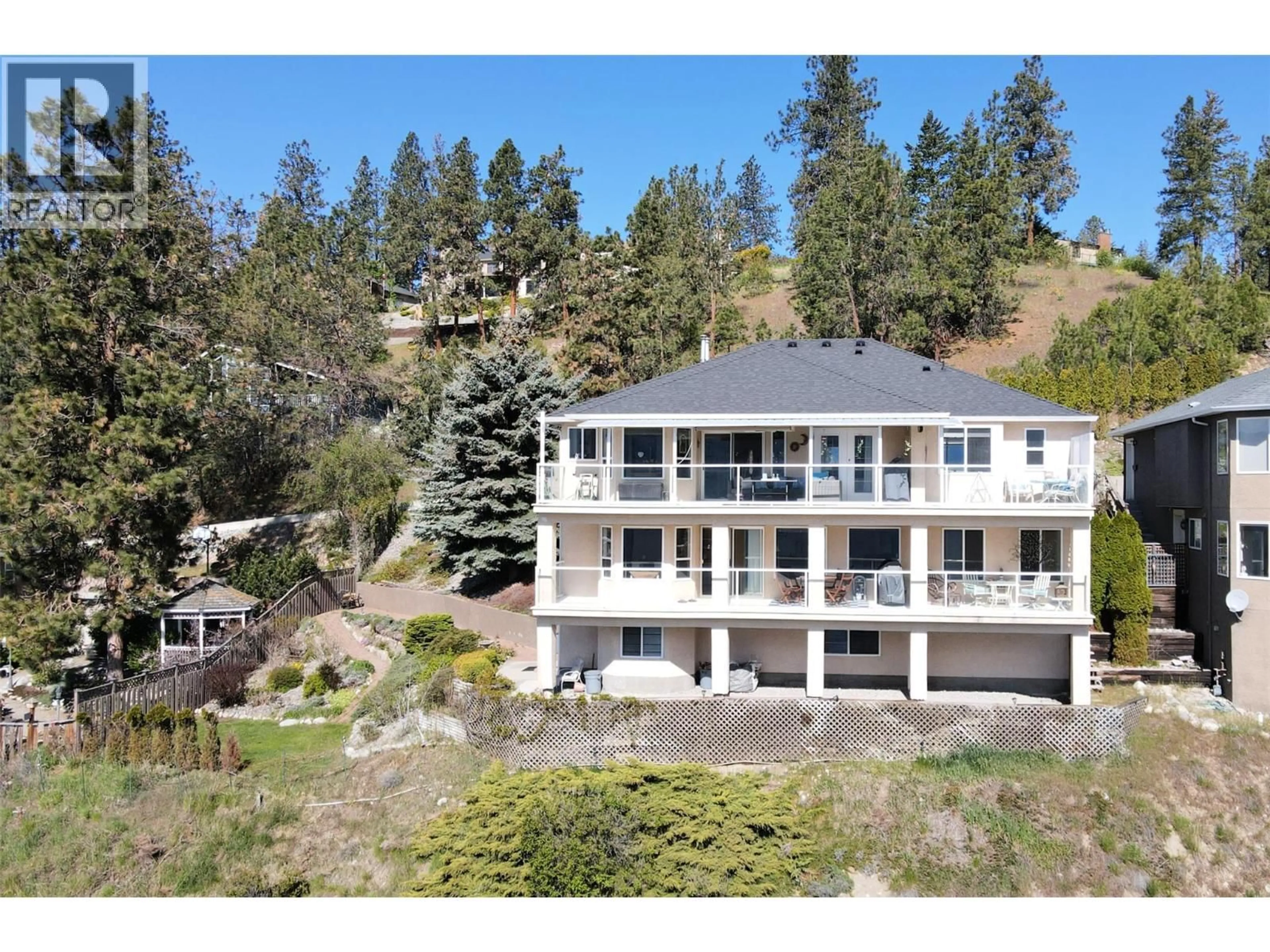 A pic from outside/outdoor area/front of a property/back of a property/a pic from drone, unknown for 5227 TREPANIER BENCH ROAD, Peachland British Columbia V0H1X2