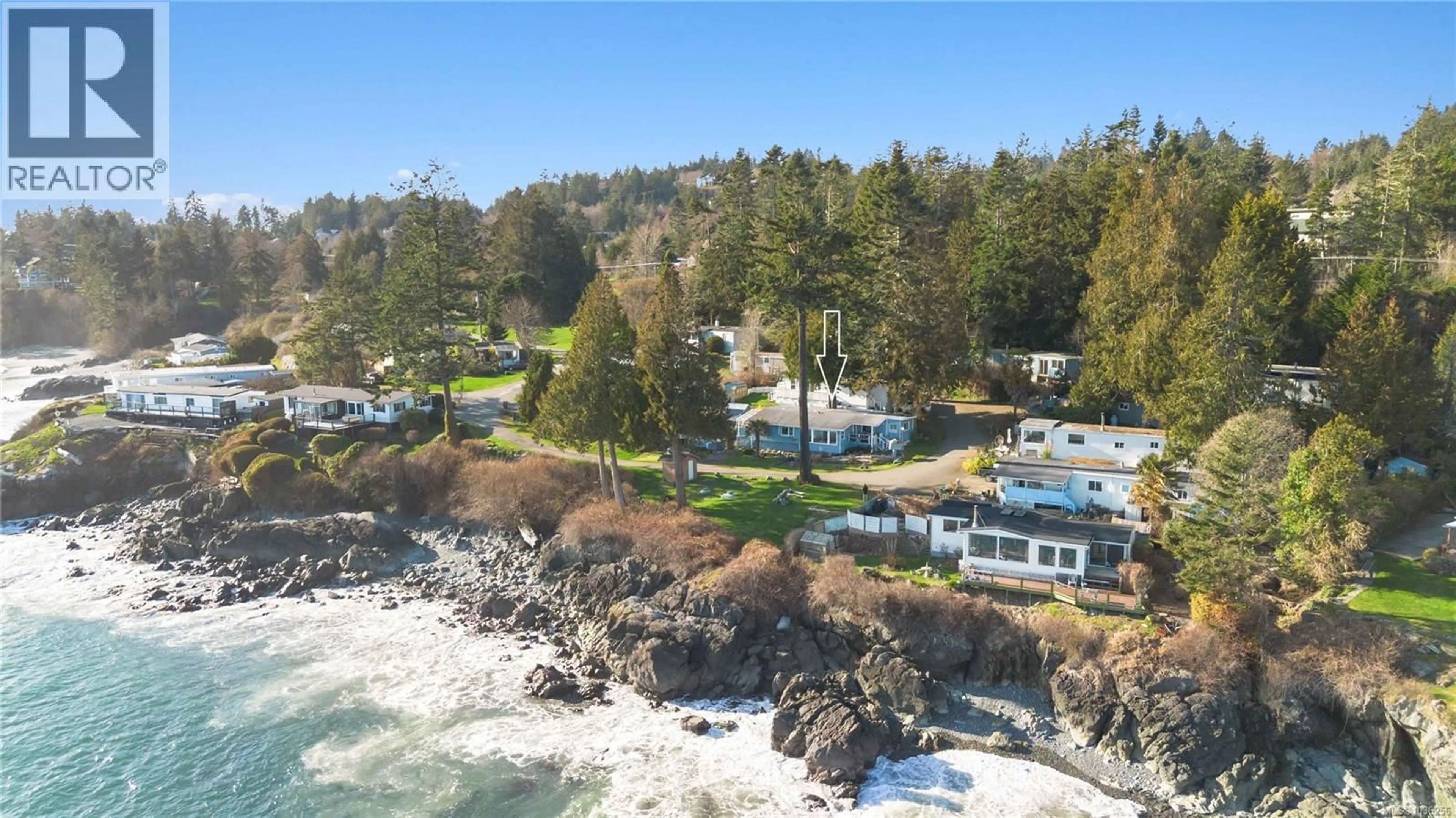 A pic from outside/outdoor area/front of a property/back of a property/a pic from drone, water/lake/river/ocean view for 10 - 8177 WEST COAST ROAD, Sooke British Columbia V9Z1E2