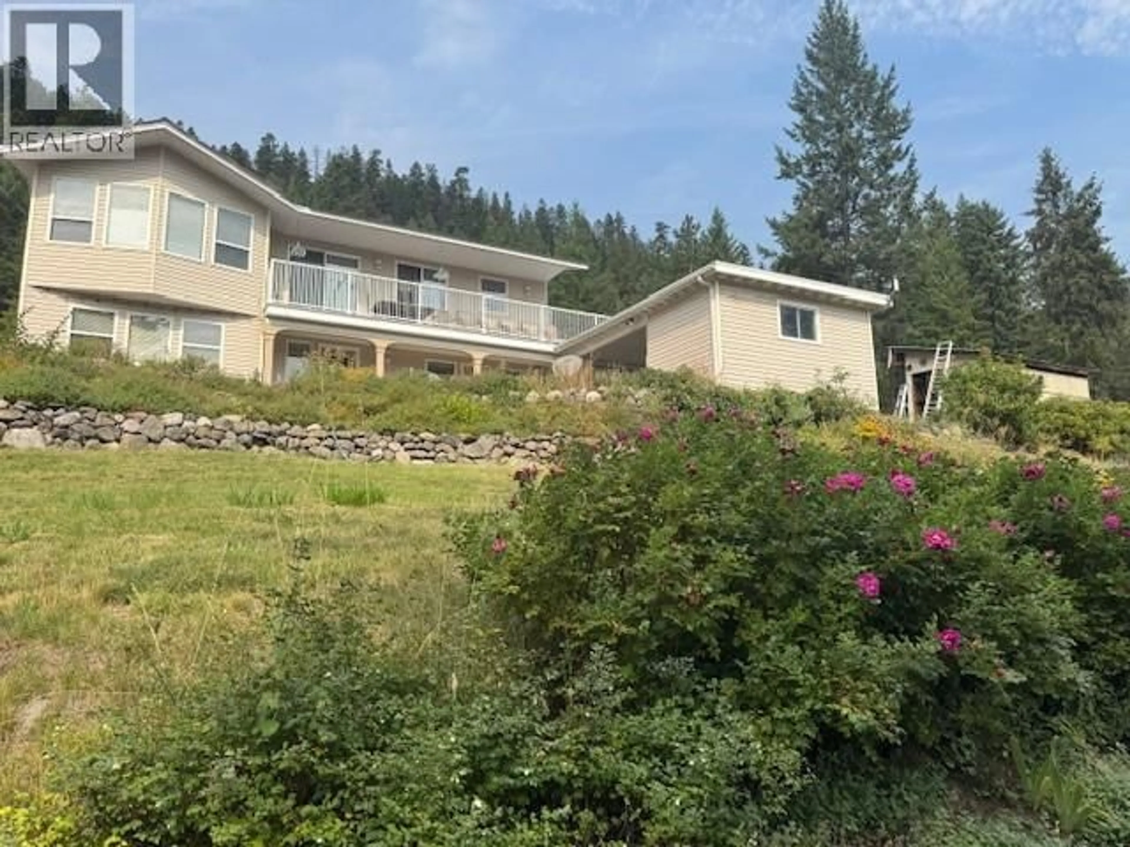 A pic from outside/outdoor area/front of a property/back of a property/a pic from drone, mountain view for 3505 CHRISTIAN VALLEY ROAD, Westbridge British Columbia V0H1Y0