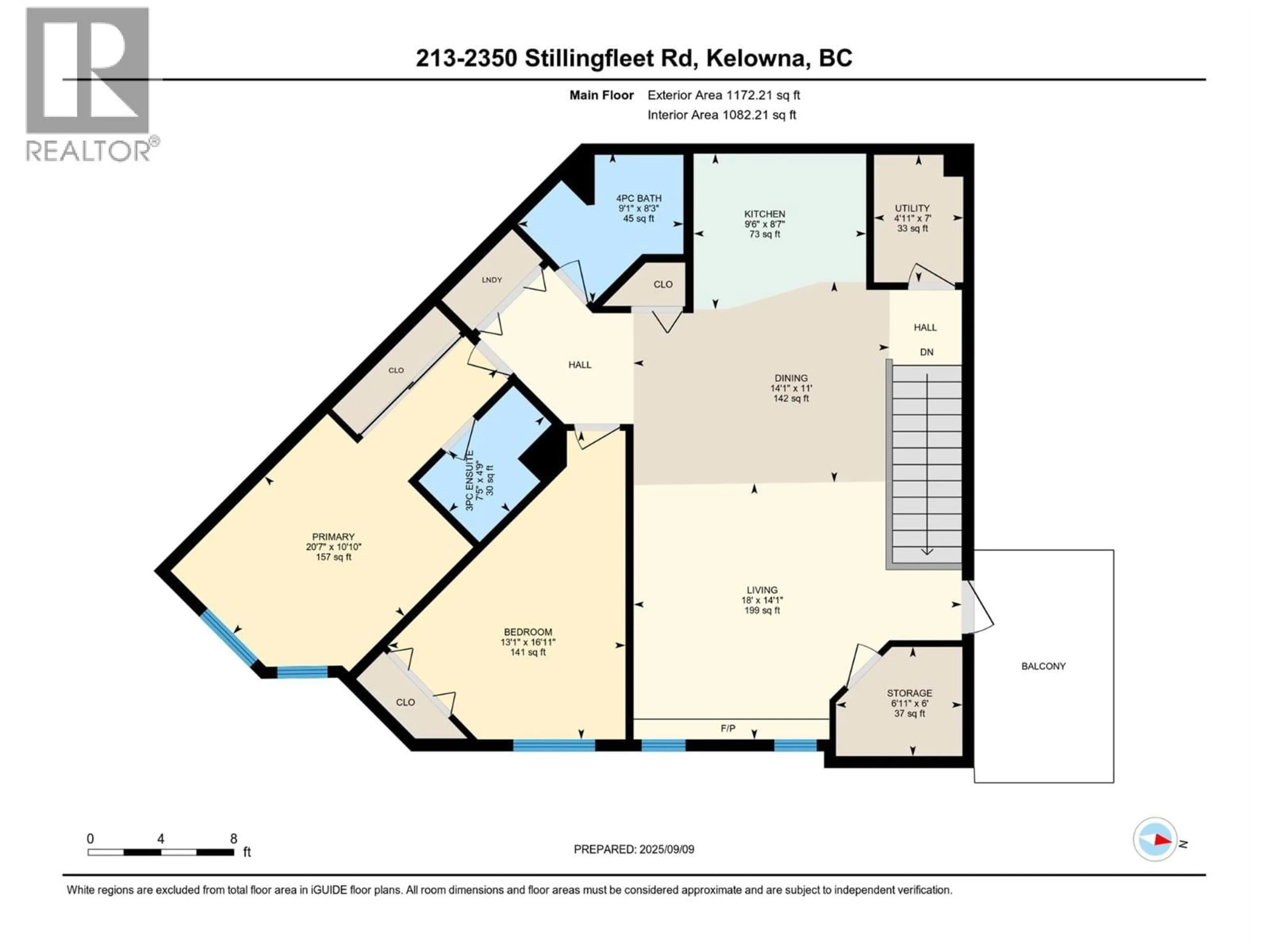 Floor plan for 213 - 2350 STILLINGFLEET ROAD, Kelowna British Columbia V1W3C2
