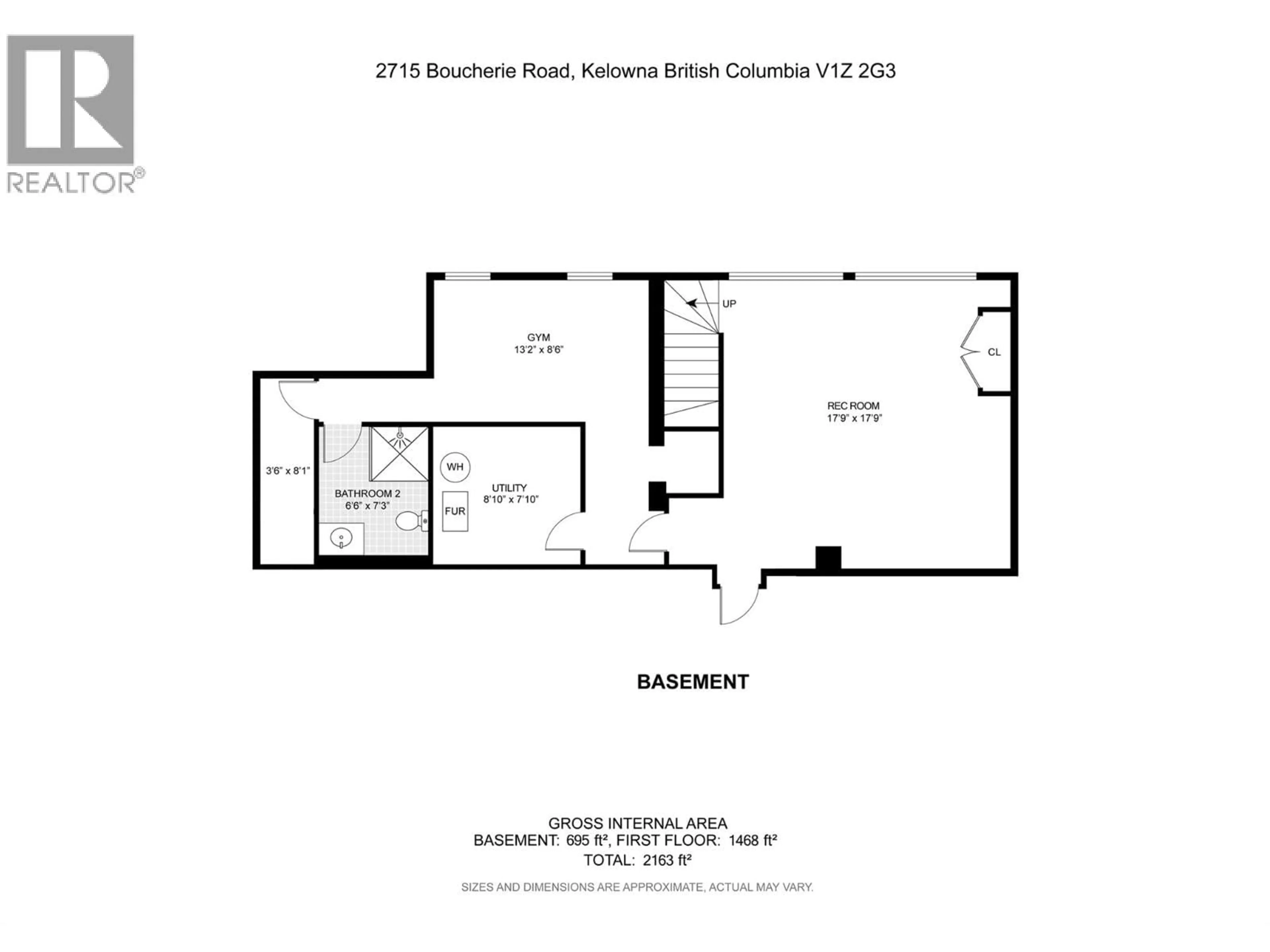 Floor plan for 2715 BOUCHERIE ROAD, West Kelowna British Columbia V1Z2G3