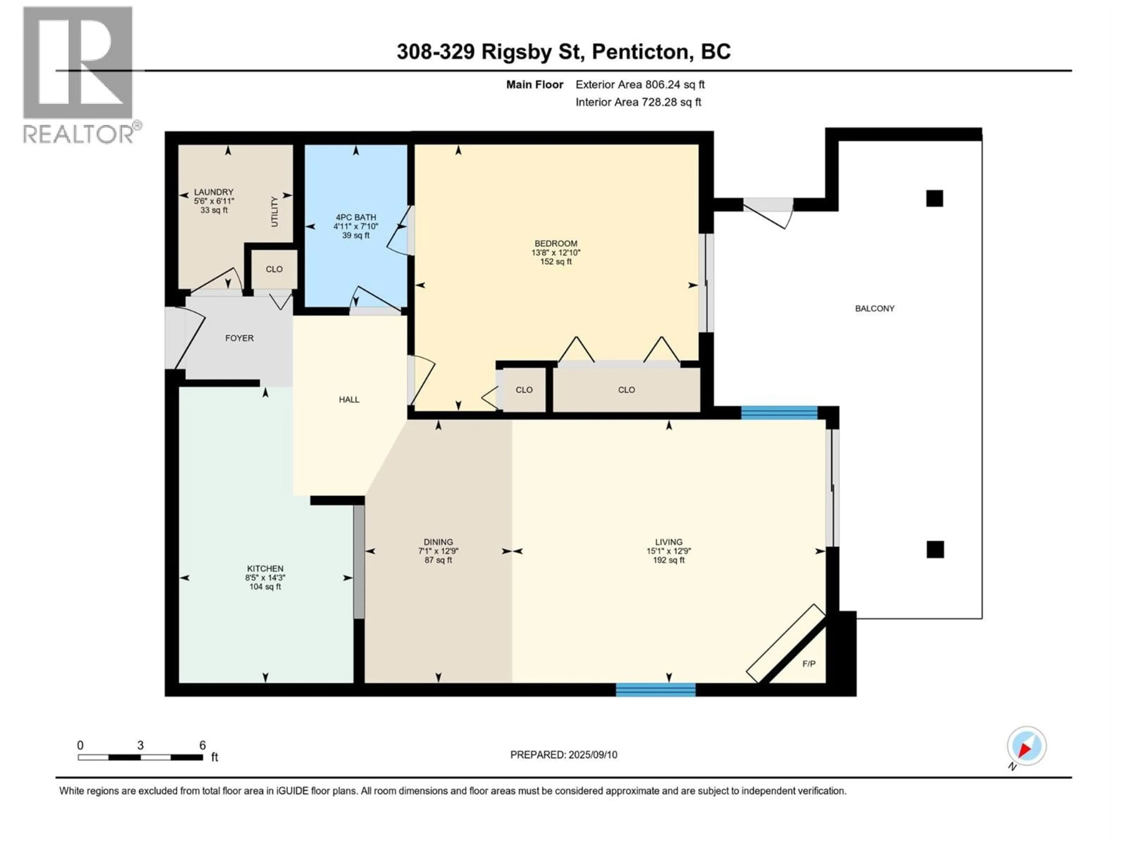 Floor plan for 308 - 329 RIGSBY STREET, Penticton British Columbia V2A5S6