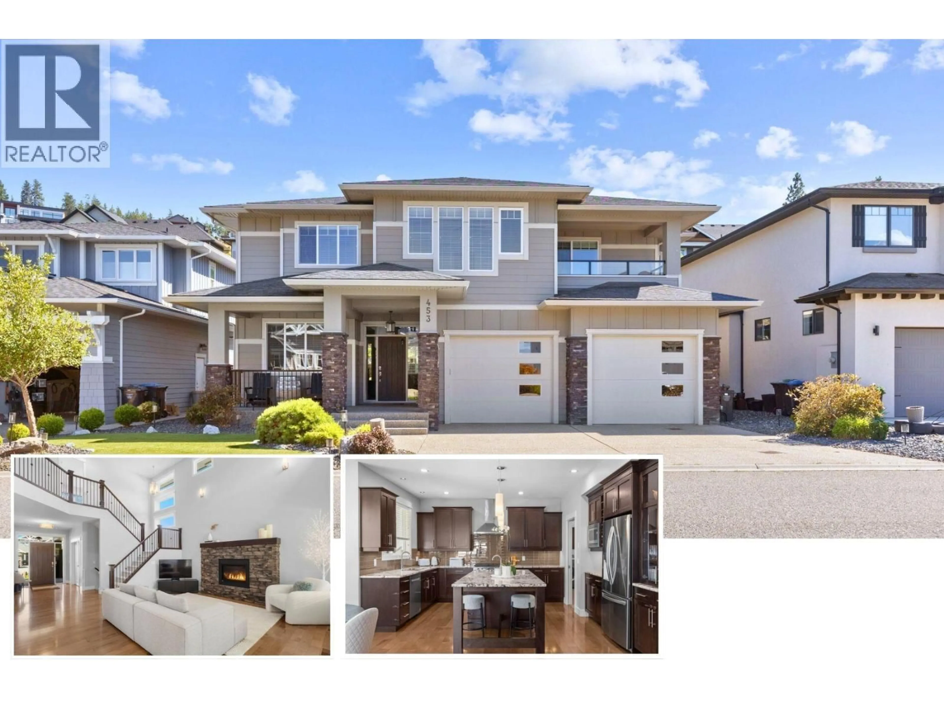 Home with vinyl exterior material, street for 453 LAKEPOINTE DRIVE, Kelowna British Columbia V1W5K2