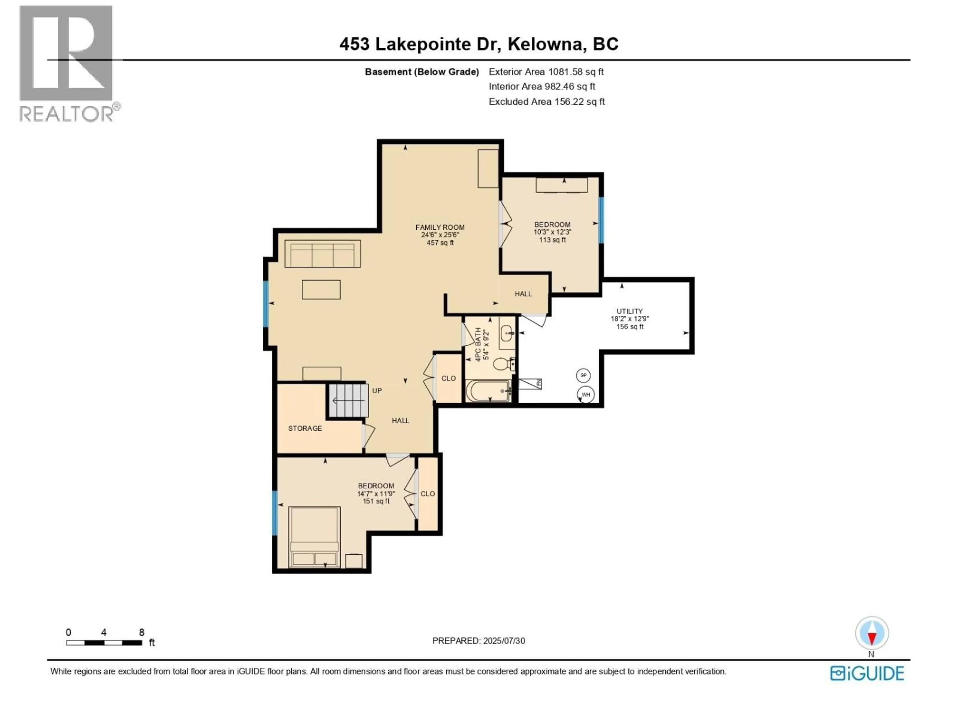Floor plan for 453 LAKEPOINTE DRIVE, Kelowna British Columbia V1W5K2