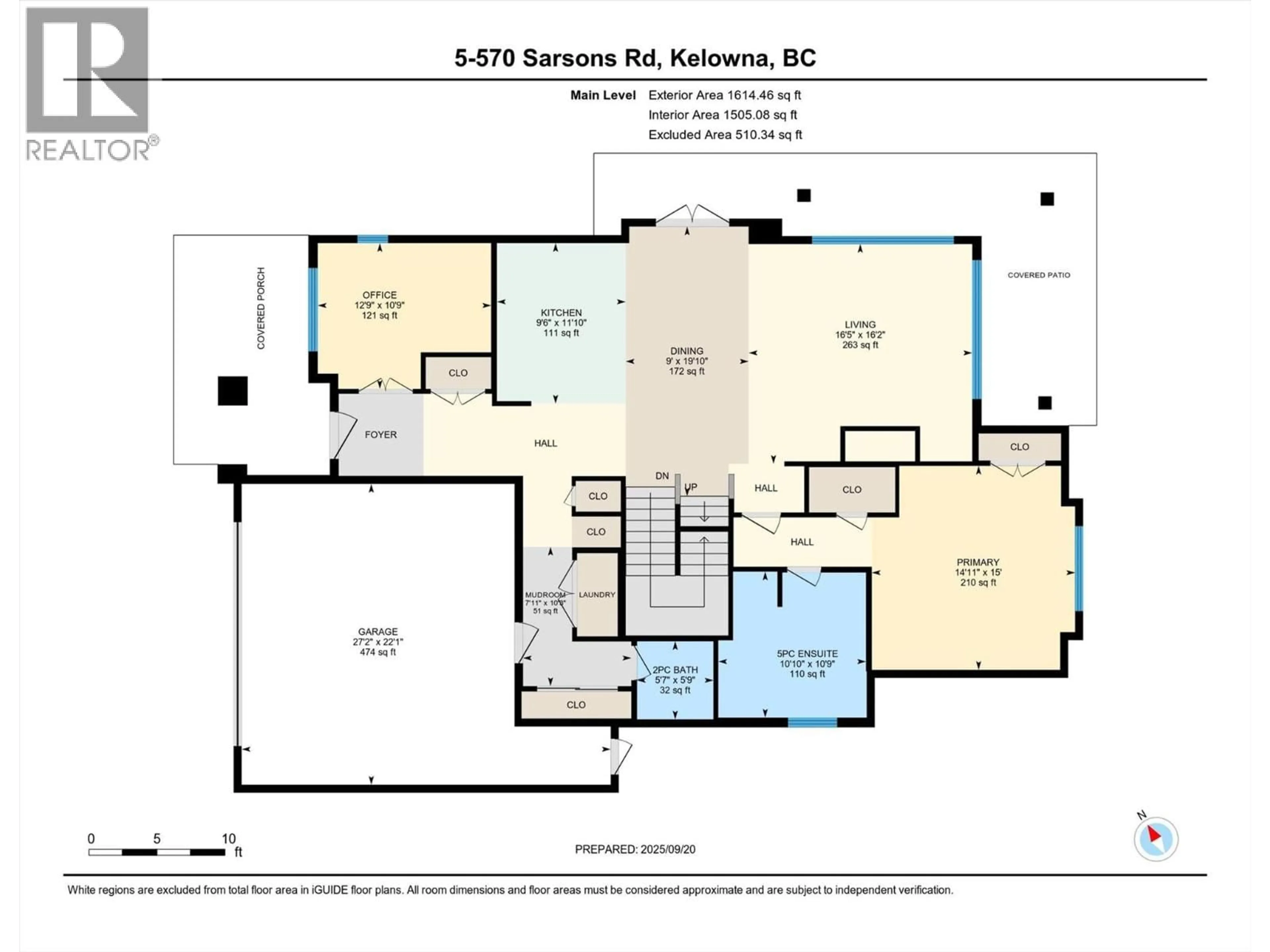 Floor plan for 5 - 570 SARSONS ROAD, Kelowna British Columbia V1W5H5