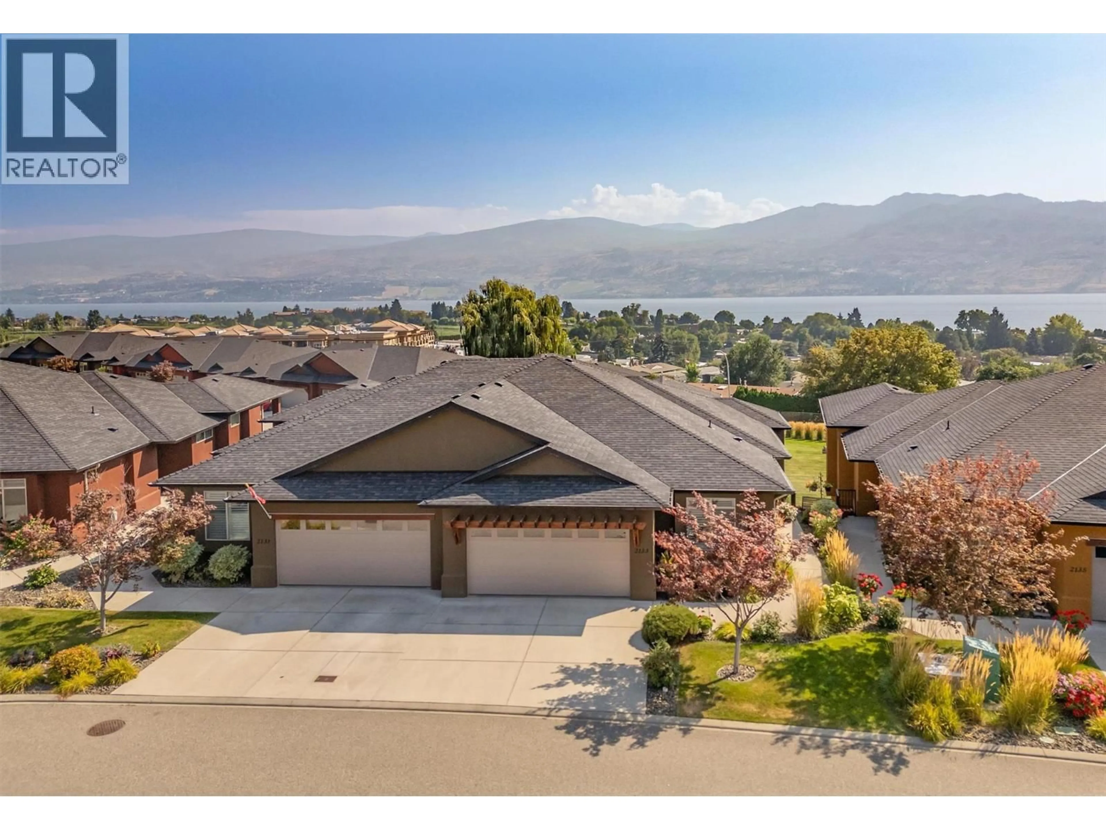 A pic from outside/outdoor area/front of a property/back of a property/a pic from drone, water/lake/river/ocean view for 2133 TALAVERA PLACE, West Kelowna British Columbia V4T3H8