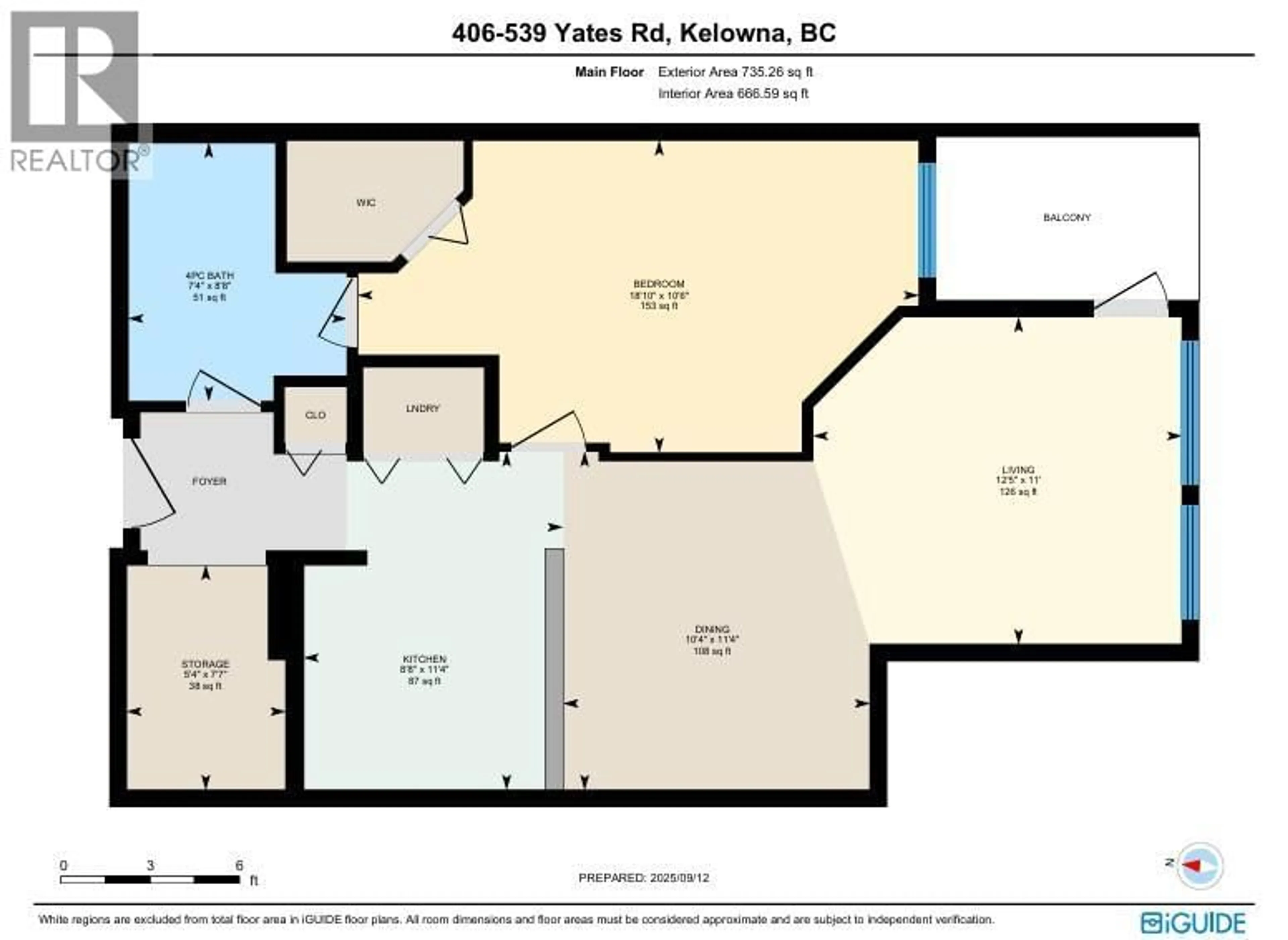 Floor plan for 406 - 539 YATES ROAD, Kelowna British Columbia V1V2T8