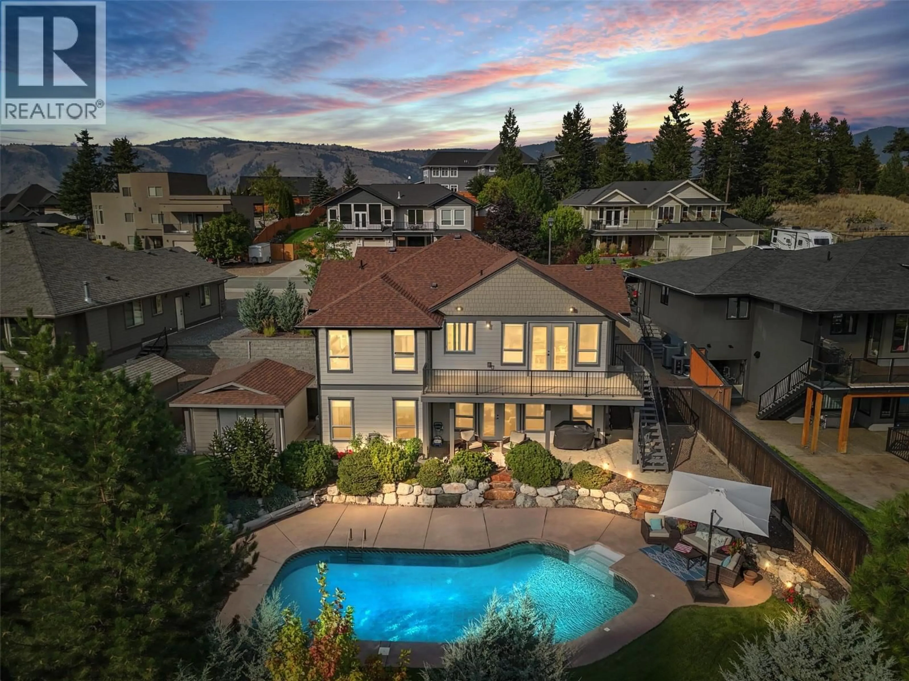 A pic from outside/outdoor area/front of a property/back of a property/a pic from drone, mountain view for 3065 BIRKENHEAD DRIVE, Kamloops British Columbia V2E2T6