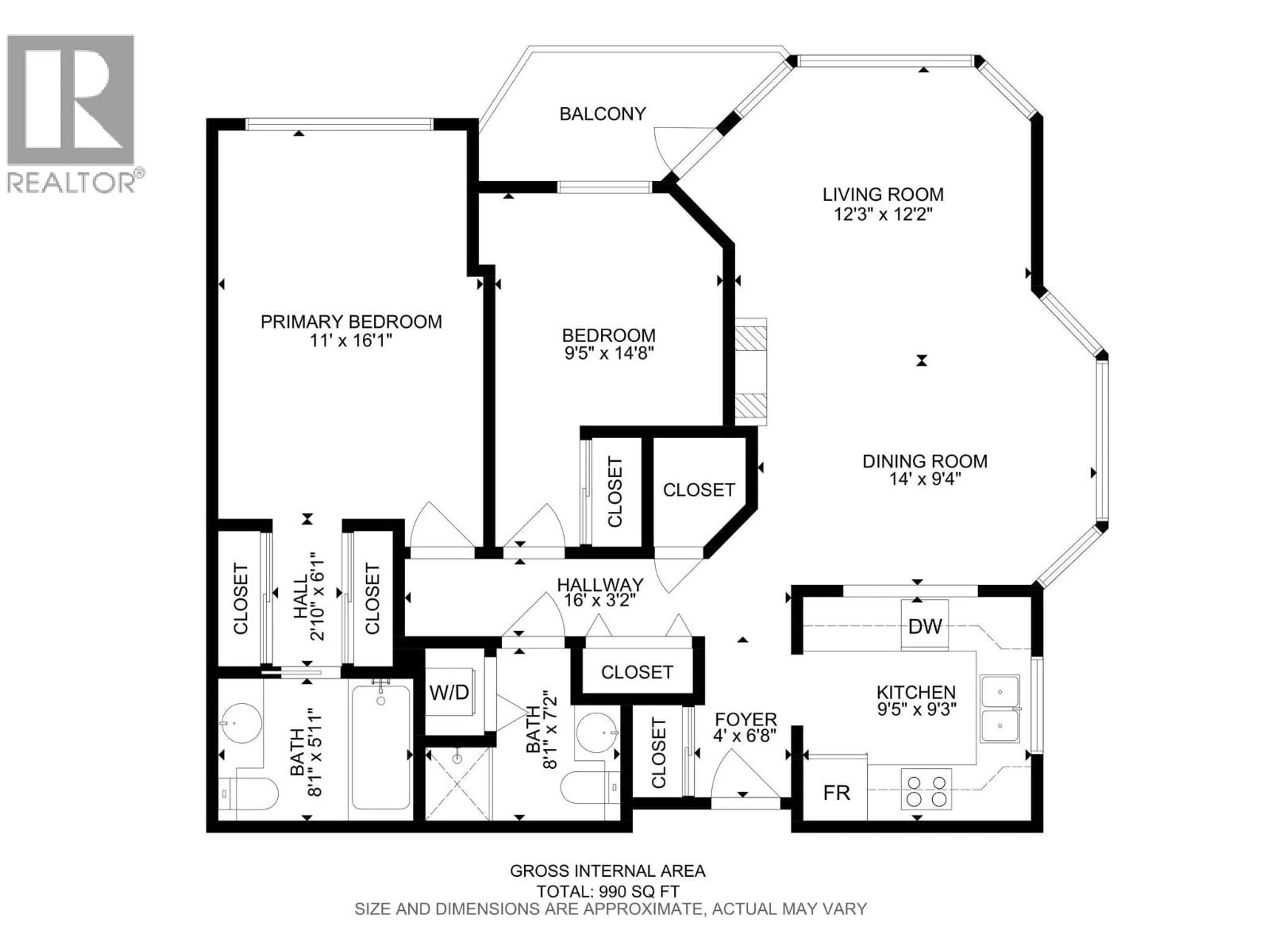 Floor plan for 204 - 3157 CASORSO ROAD, Kelowna British Columbia V1W3J4