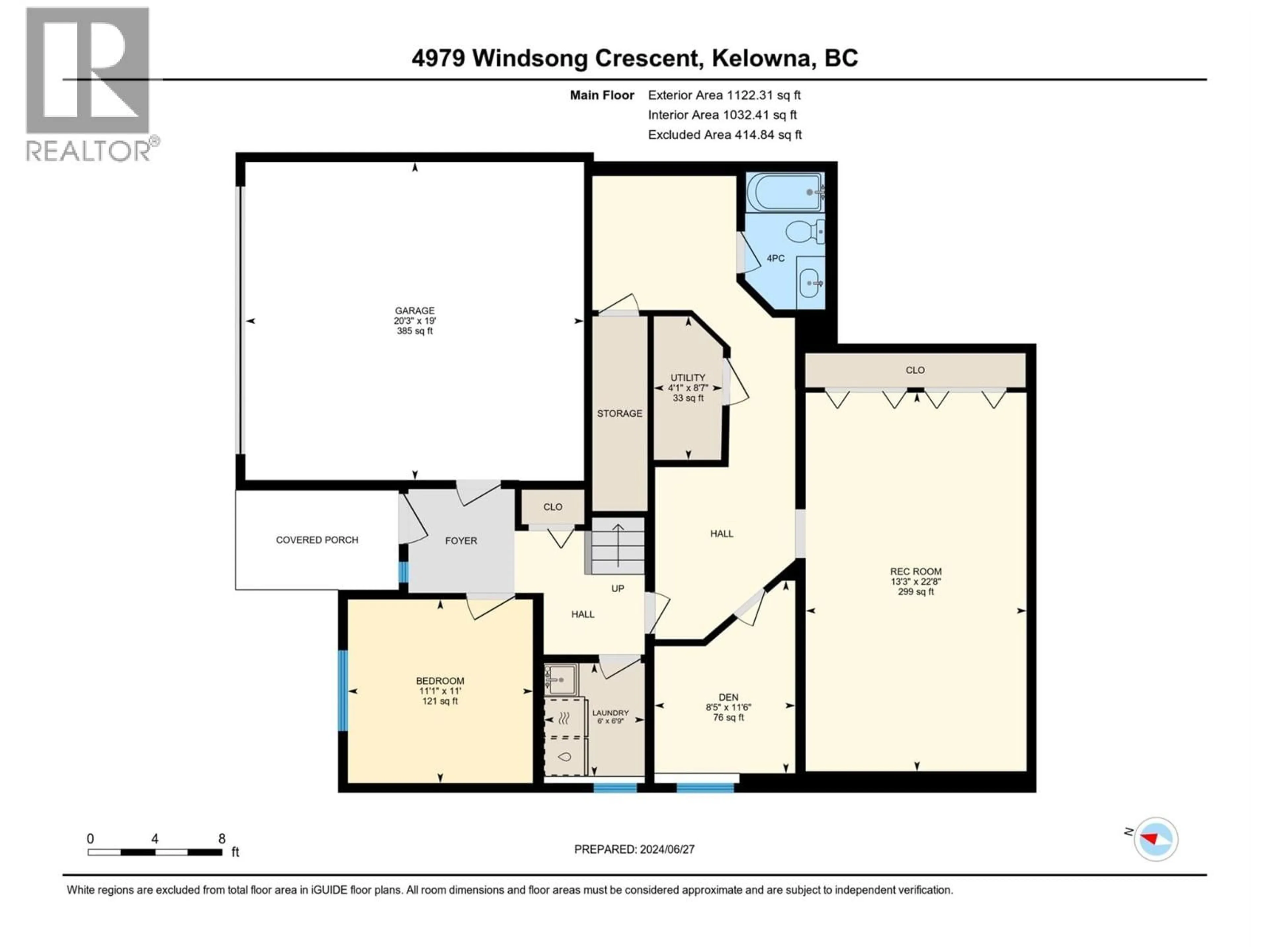 Floor plan for 4979 WINDSONG CRESCENT, Kelowna British Columbia V1W5C4