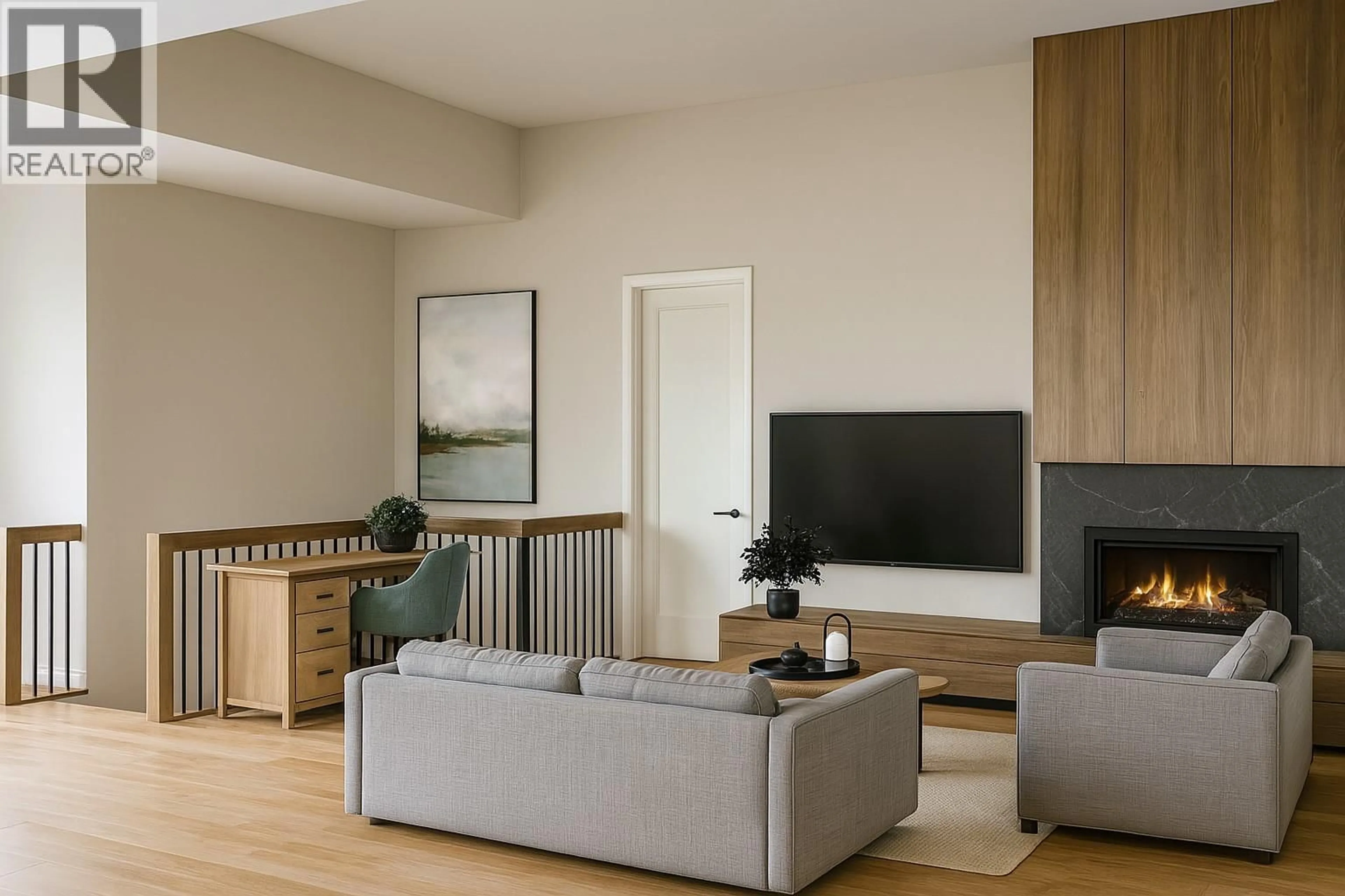 Living room with furniture, wood/laminate floor for 9 - 1960 NORTHERN FLICKER COURT, Kelowna British Columbia V1V0G3