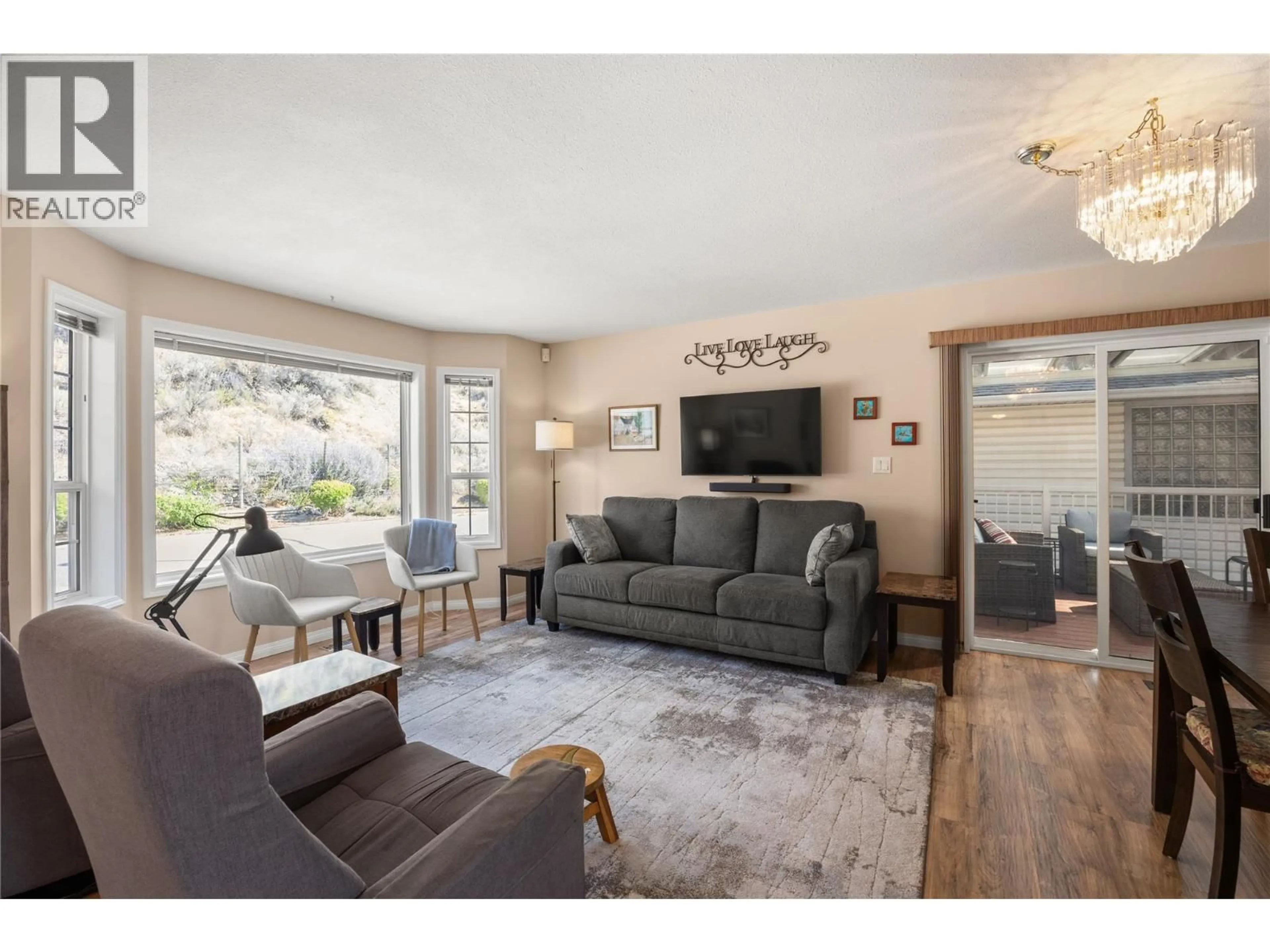 Living room with furniture, wood/laminate floor for 40 - 3096 SOUTH MAIN STREET, Penticton British Columbia V2A8L9
