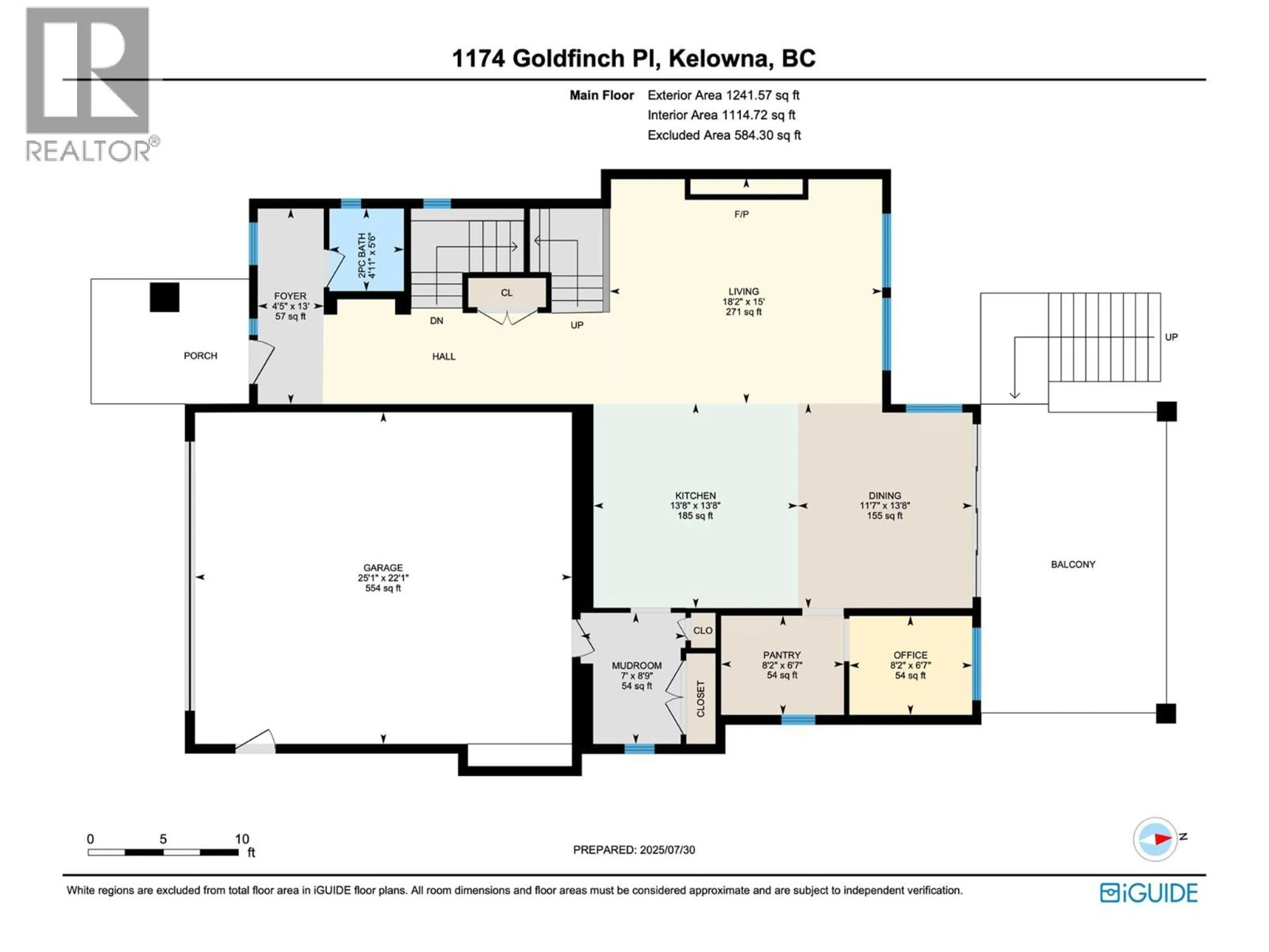 Floor plan for 1174 GOLDFINCH PLACE, Kelowna British Columbia V1W5M1