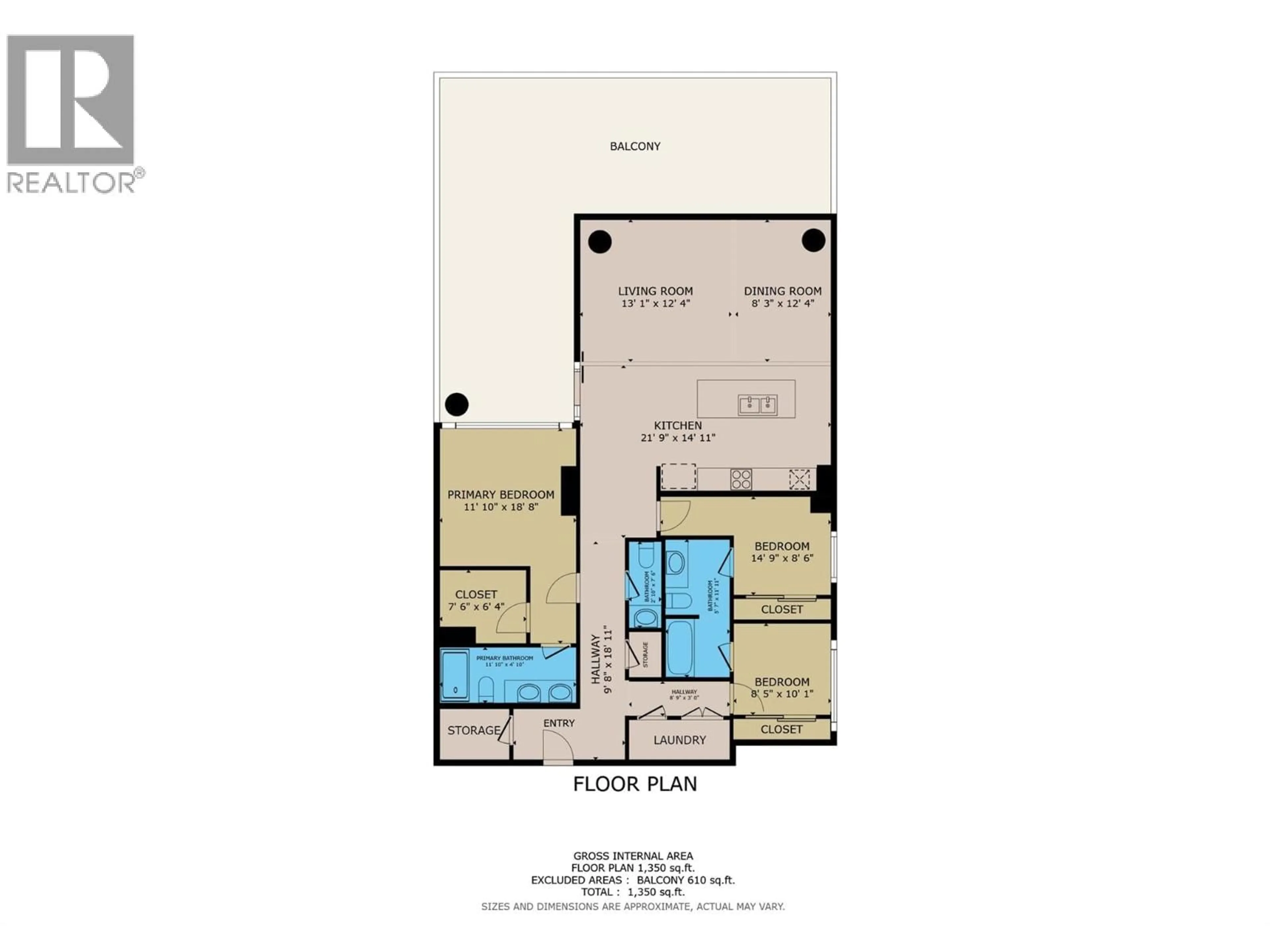 Floor plan for 3006 - 1191 SUNSET DRIVE, Kelowna British Columbia V1Y0J6