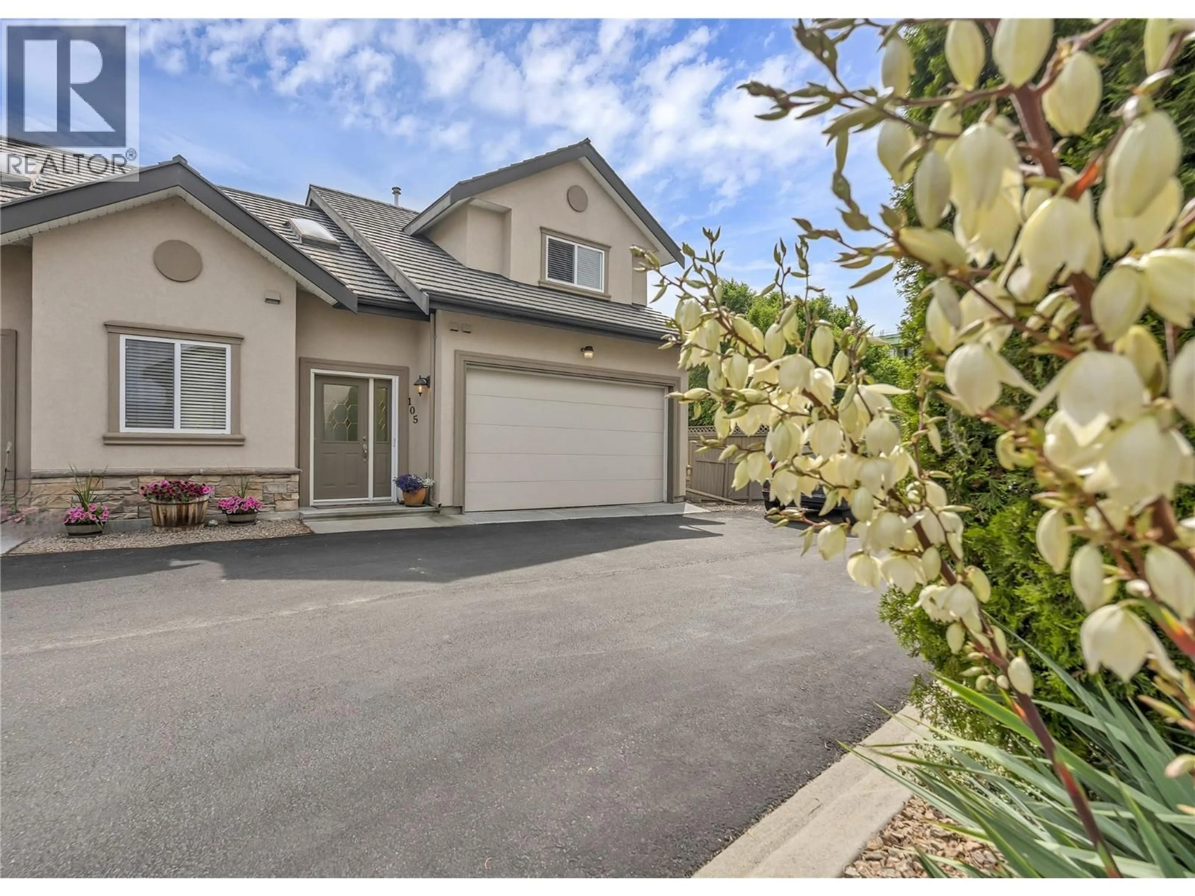 A pic from outside/outdoor area/front of a property/back of a property/a pic from drone, street for 105 - 1078 BURNABY AVENUE, Penticton British Columbia V2A1G8