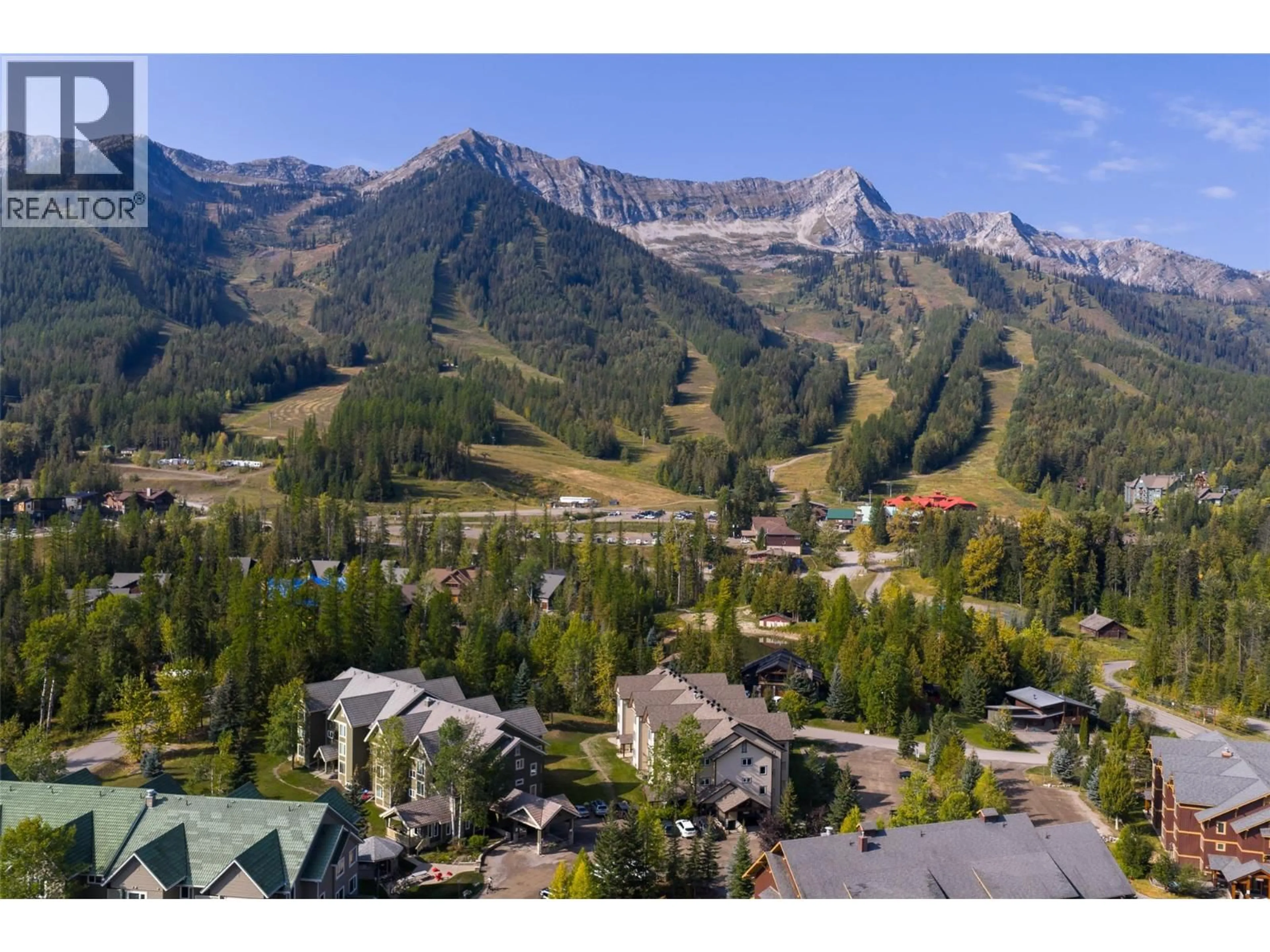 A pic from outside/outdoor area/front of a property/back of a property/a pic from drone, mountain view for 312 - 4559 TIMBERLINE CRESCENT, Fernie British Columbia V0B1M6