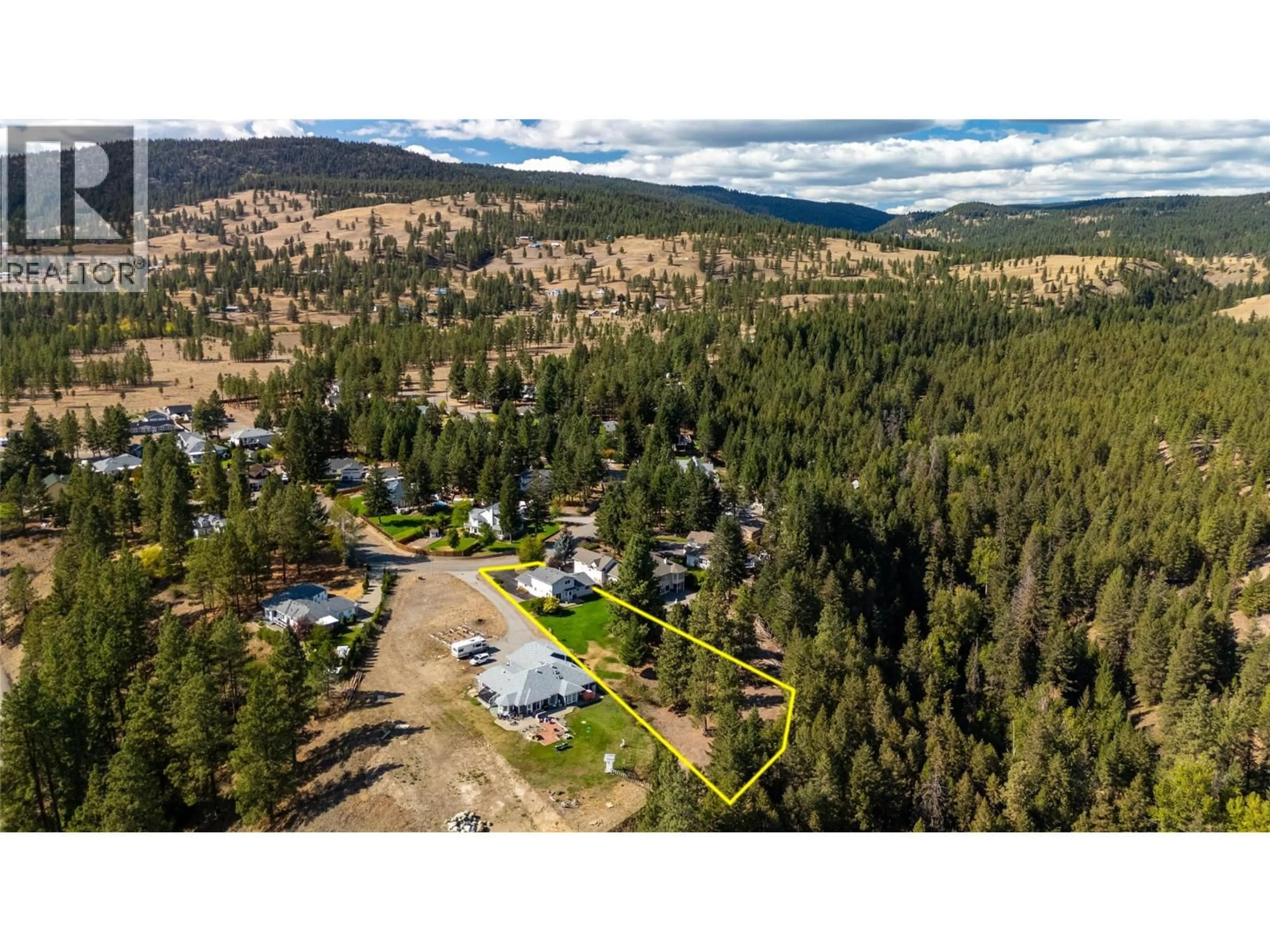 A pic from outside/outdoor area/front of a property/back of a property/a pic from drone, mountain view for 138 DEERVIEW CRES OTHER, Princeton British Columbia V0X1W0