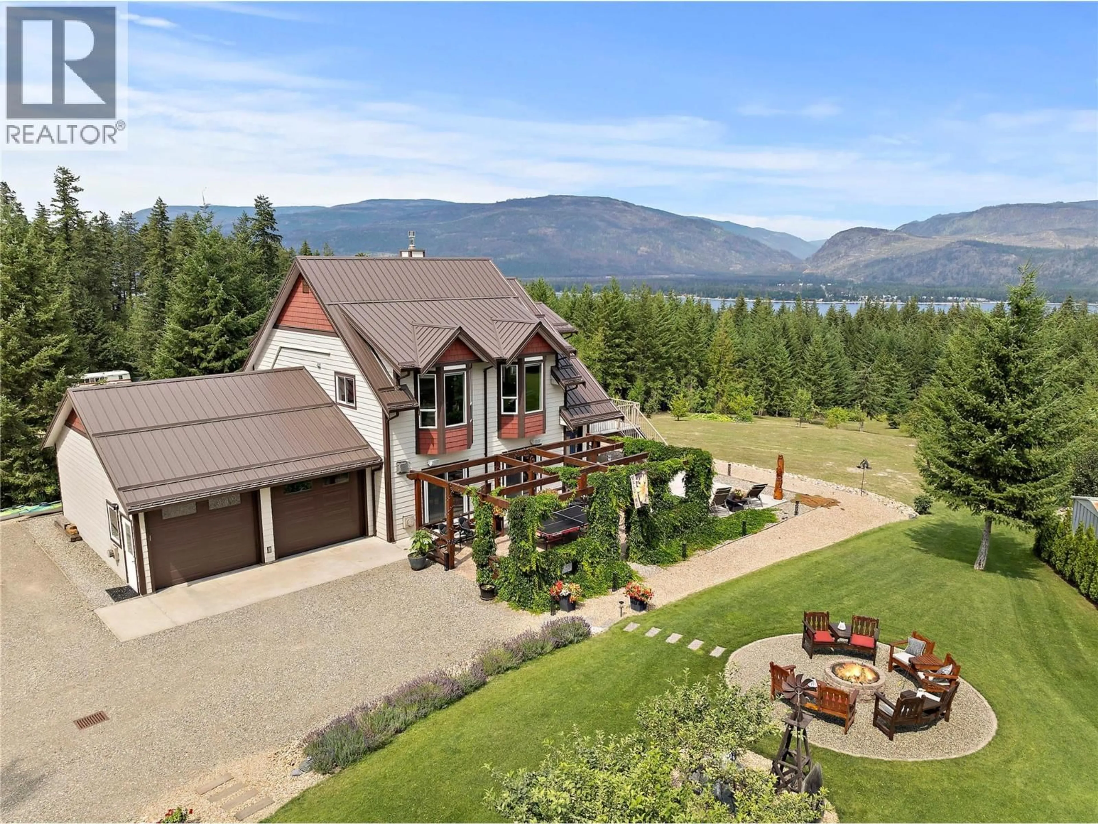 A pic from outside/outdoor area/front of a property/back of a property/a pic from drone, mountain view for 2672 MCKENZIE ROAD, Sorrento British Columbia V0E2W1