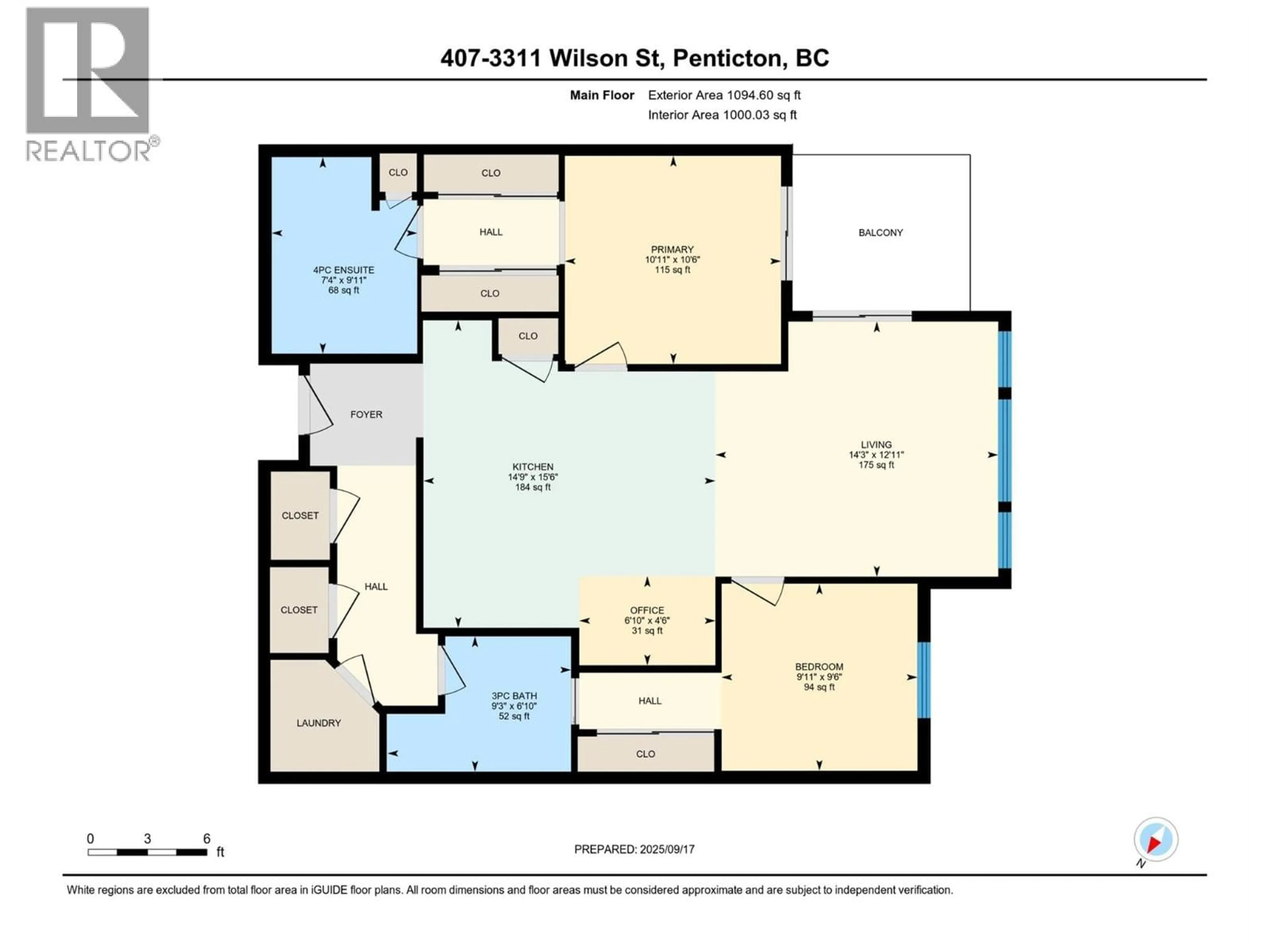 Floor plan for 407 - 3311 WILSON STREET, Penticton British Columbia V2A8J3
