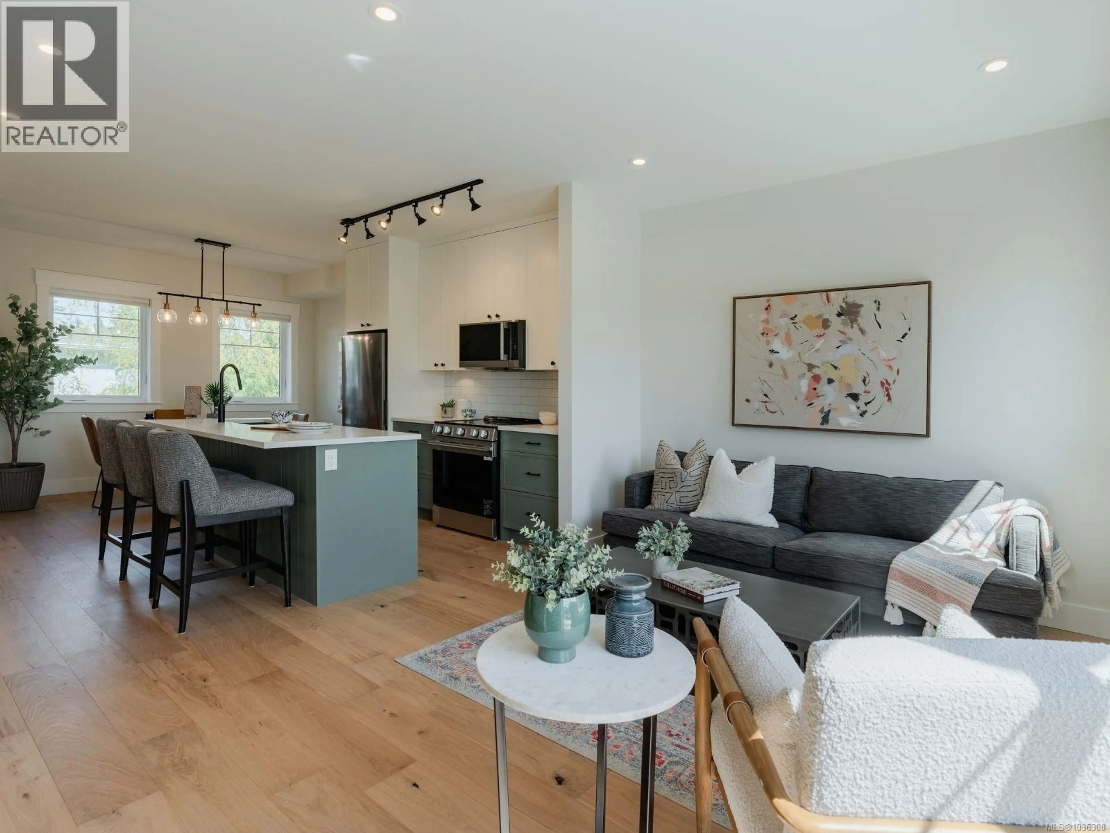 Open concept kitchen, wood/laminate floor for 5 - 1830 ALLENBY STREET, Saanich British Columbia V8R3B7