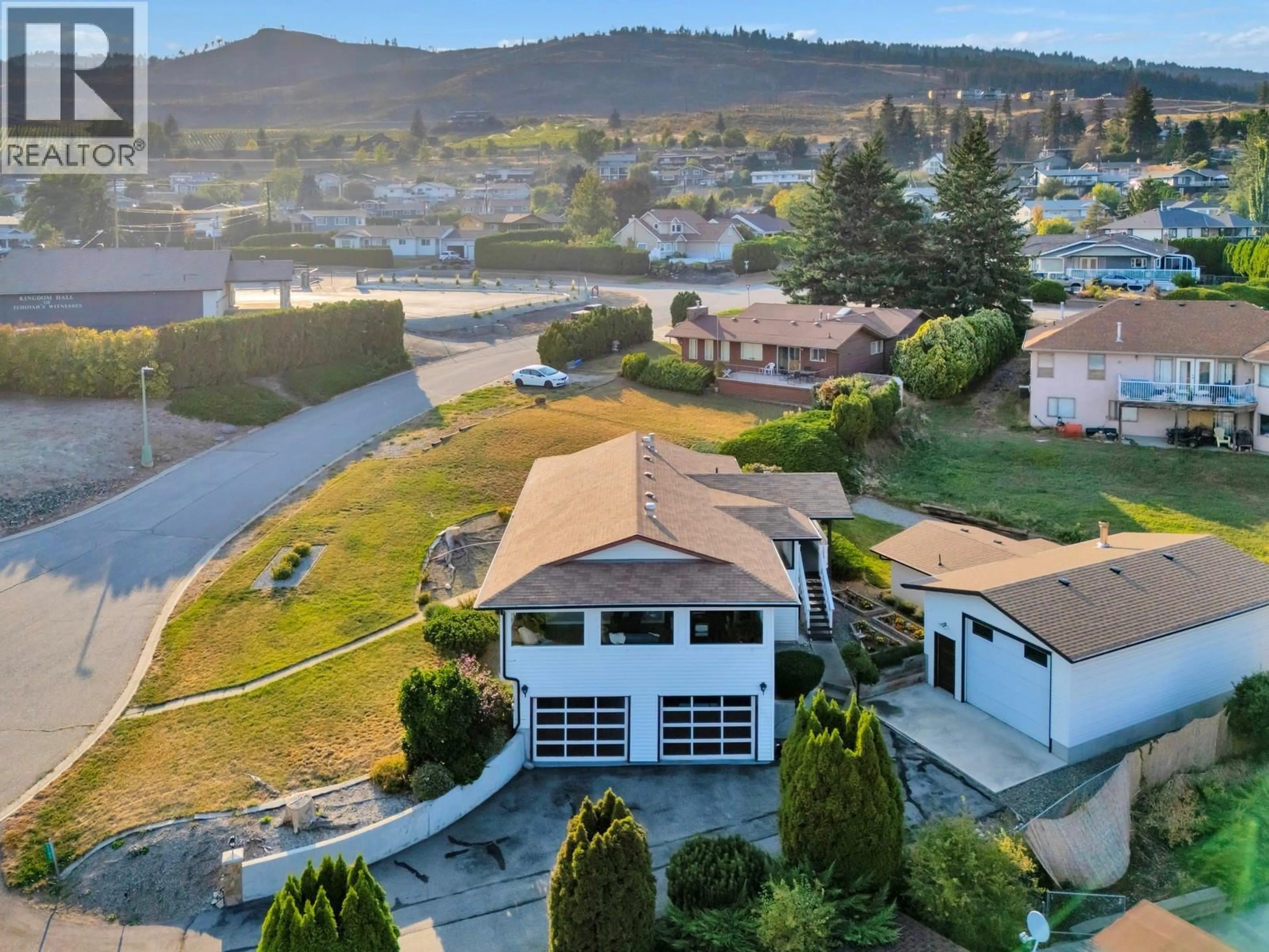 A pic from outside/outdoor area/front of a property/back of a property/a pic from drone, mountain view for 3795 SALLOUM ROAD, West Kelowna British Columbia V4T1E2