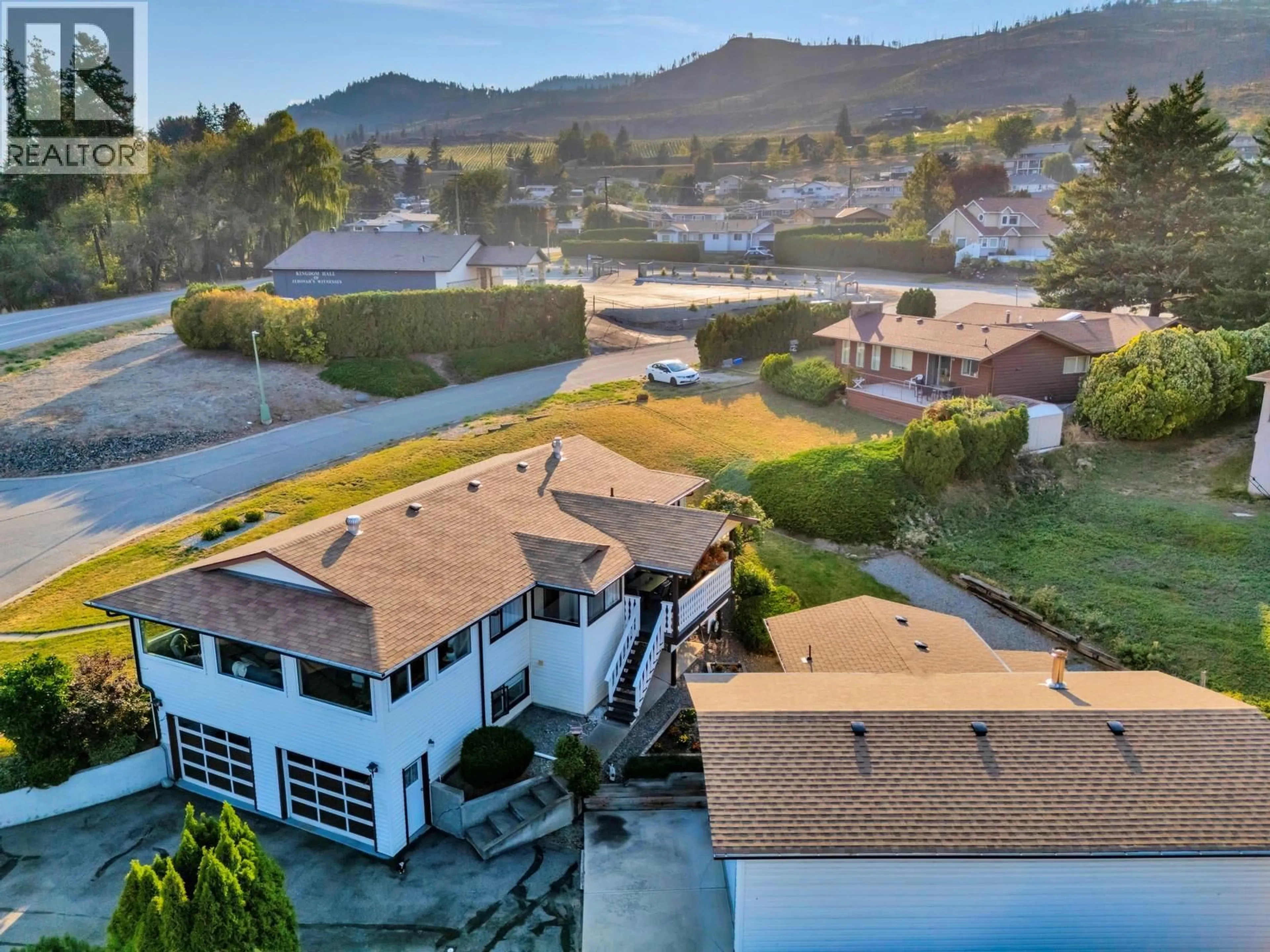A pic from outside/outdoor area/front of a property/back of a property/a pic from drone, mountain view for 3795 SALLOUM ROAD, West Kelowna British Columbia V4T1E2