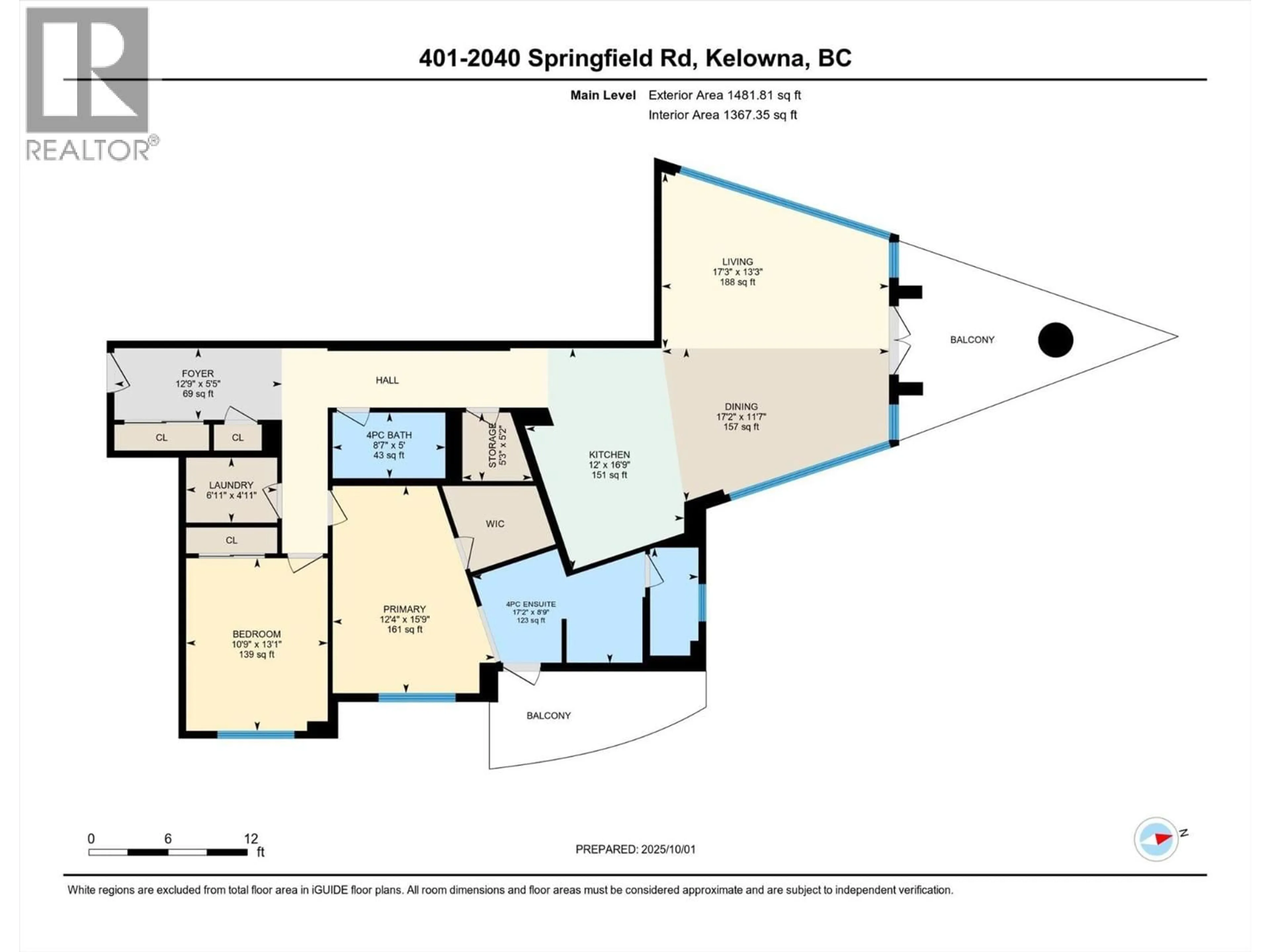 Floor plan for 401 - 2040 SPRINGFIELD ROAD, Kelowna British Columbia V1Y9N7
