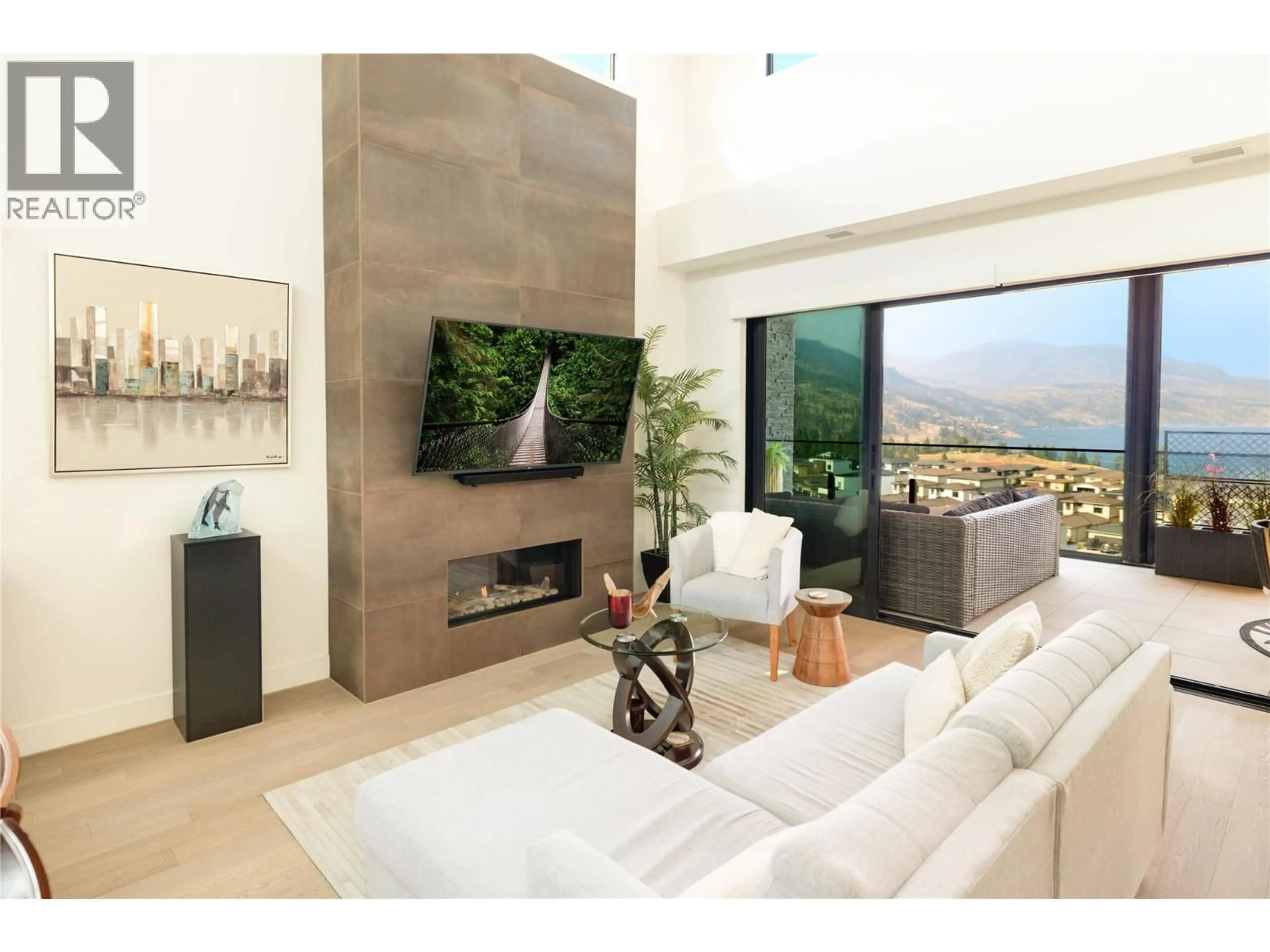 Living room with furniture, ceramic/tile floor for 3501 - 3000 ARIVA DRIVE, Kelowna British Columbia V1Z0B3