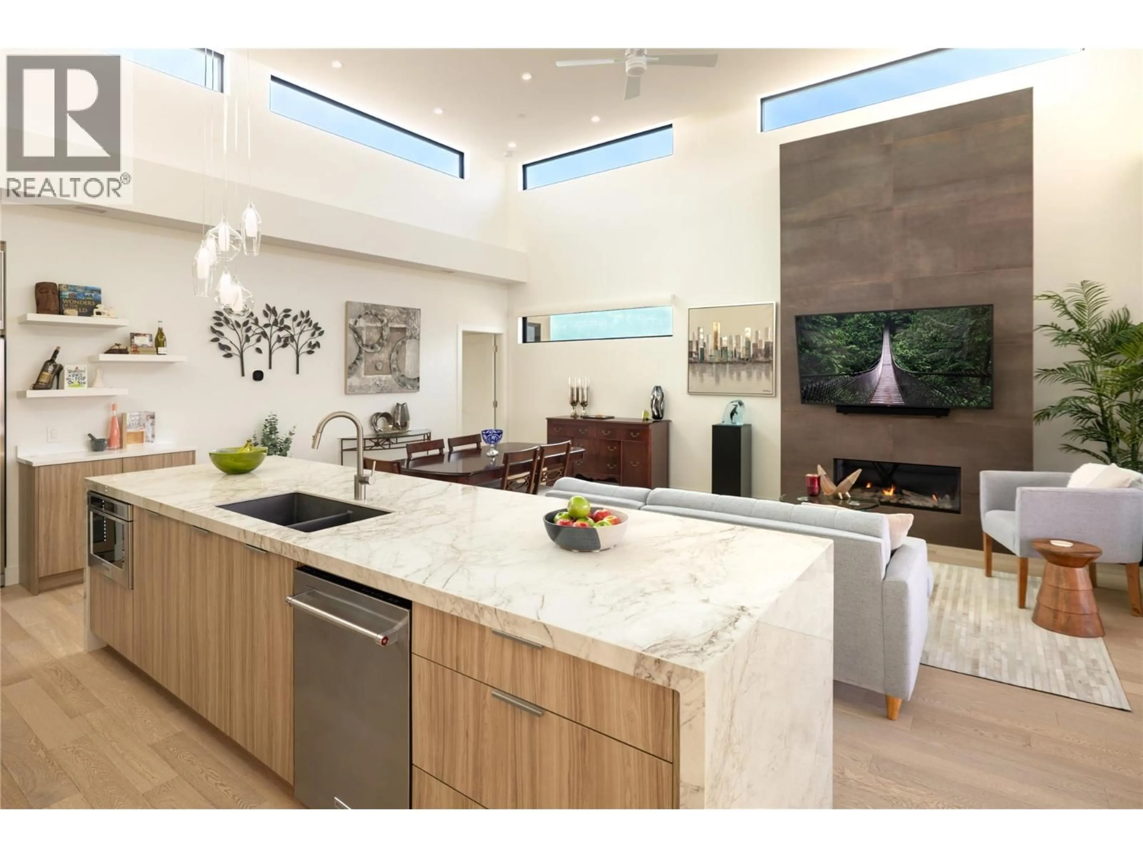 Contemporary kitchen, ceramic/tile floor for 3501 - 3000 ARIVA DRIVE, Kelowna British Columbia V1Z0B3