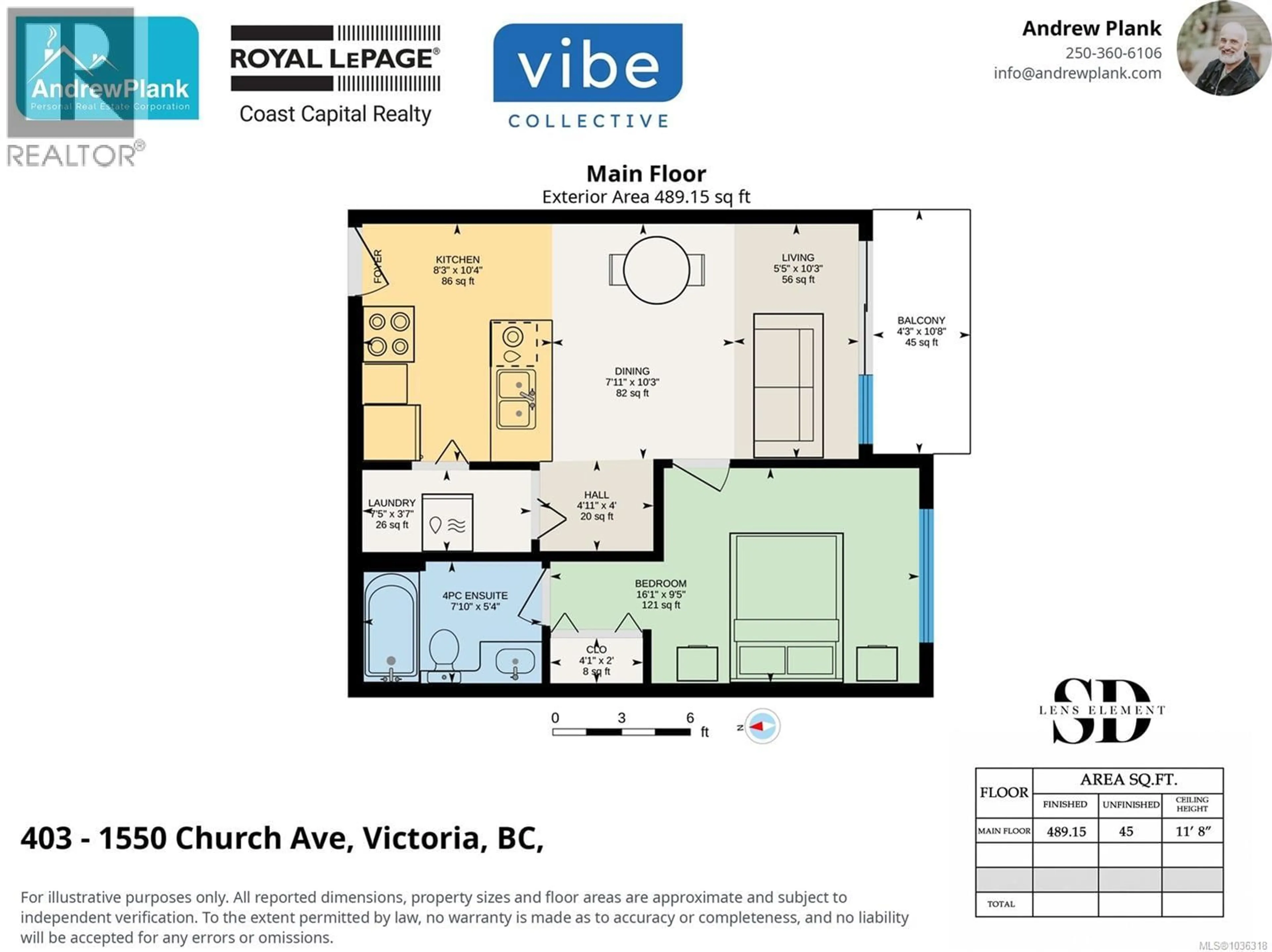Floor plan for 403 - 1550 CHURCH AVENUE, Saanich British Columbia V8P2H1