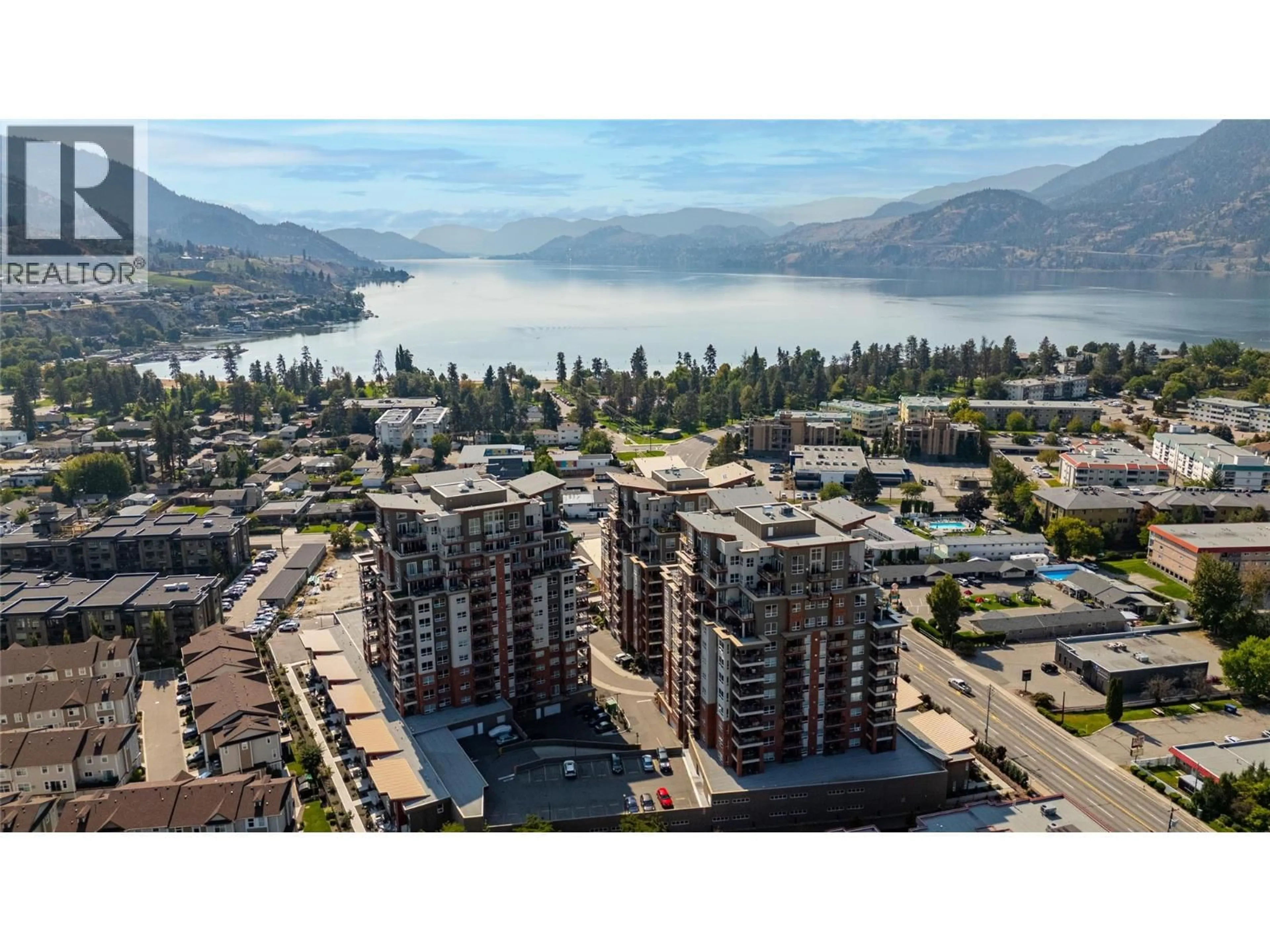 A pic from outside/outdoor area/front of a property/back of a property/a pic from drone, water/lake/river/ocean view for 602 - 3362 SKAHA LAKE ROAD, Penticton British Columbia V2A6G4