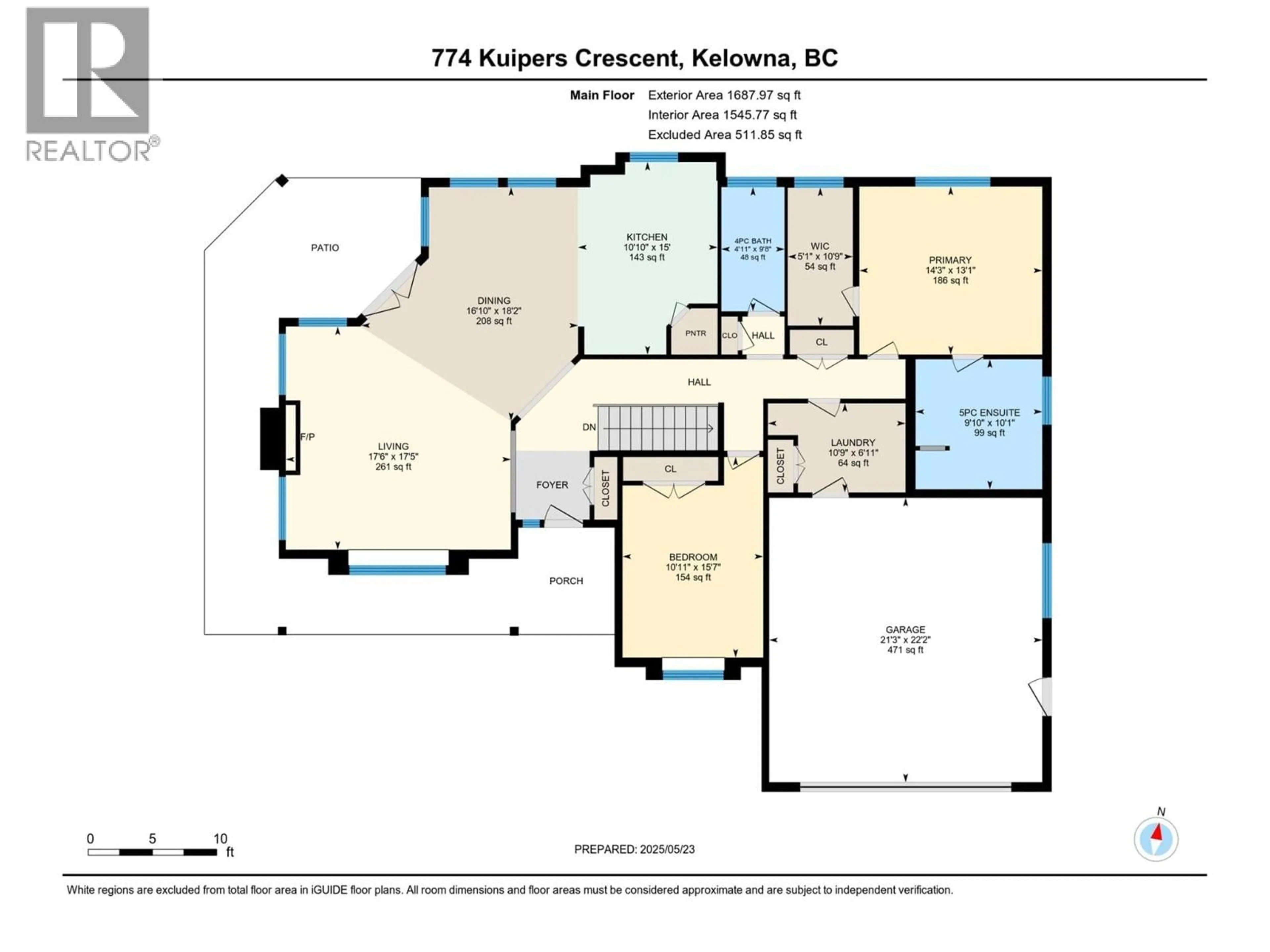 Floor plan for 774 KUIPERS CRESCENT, Kelowna British Columbia V1W5C9