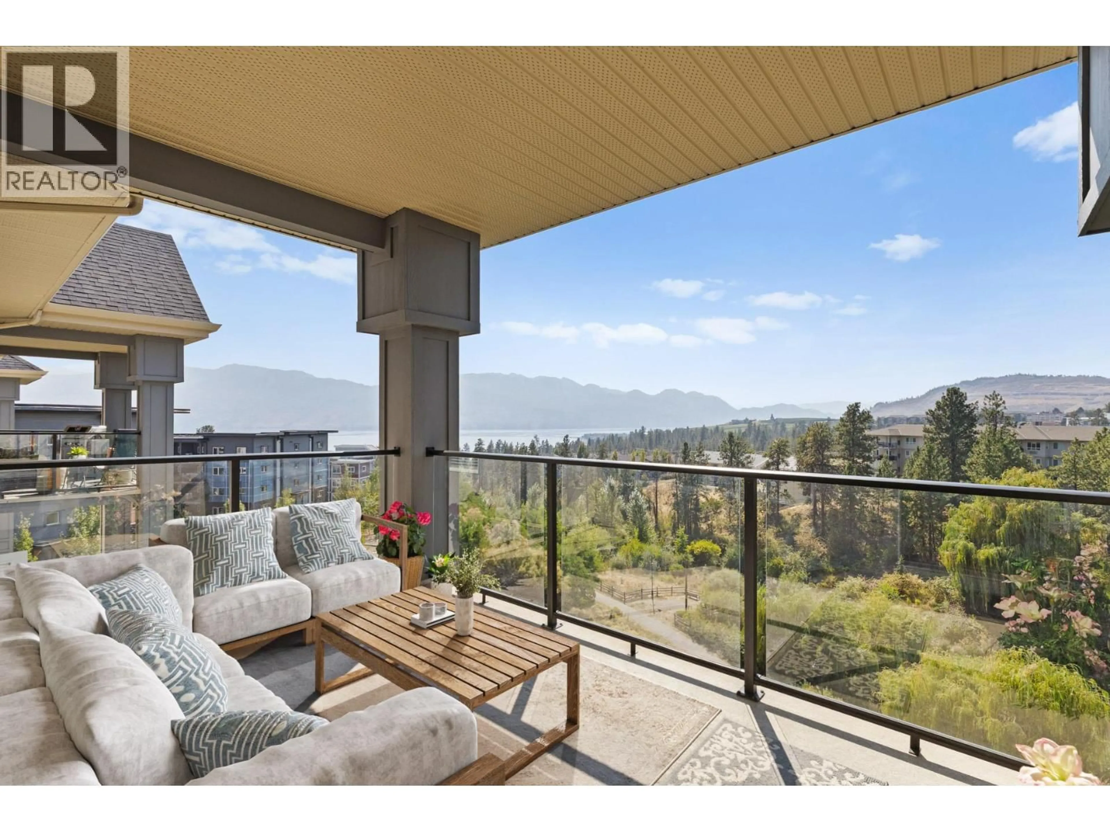 Balcony in the apartment, mountain view for 613 - 3645 CARRINGTON ROAD, West Kelowna British Columbia V4T3G9