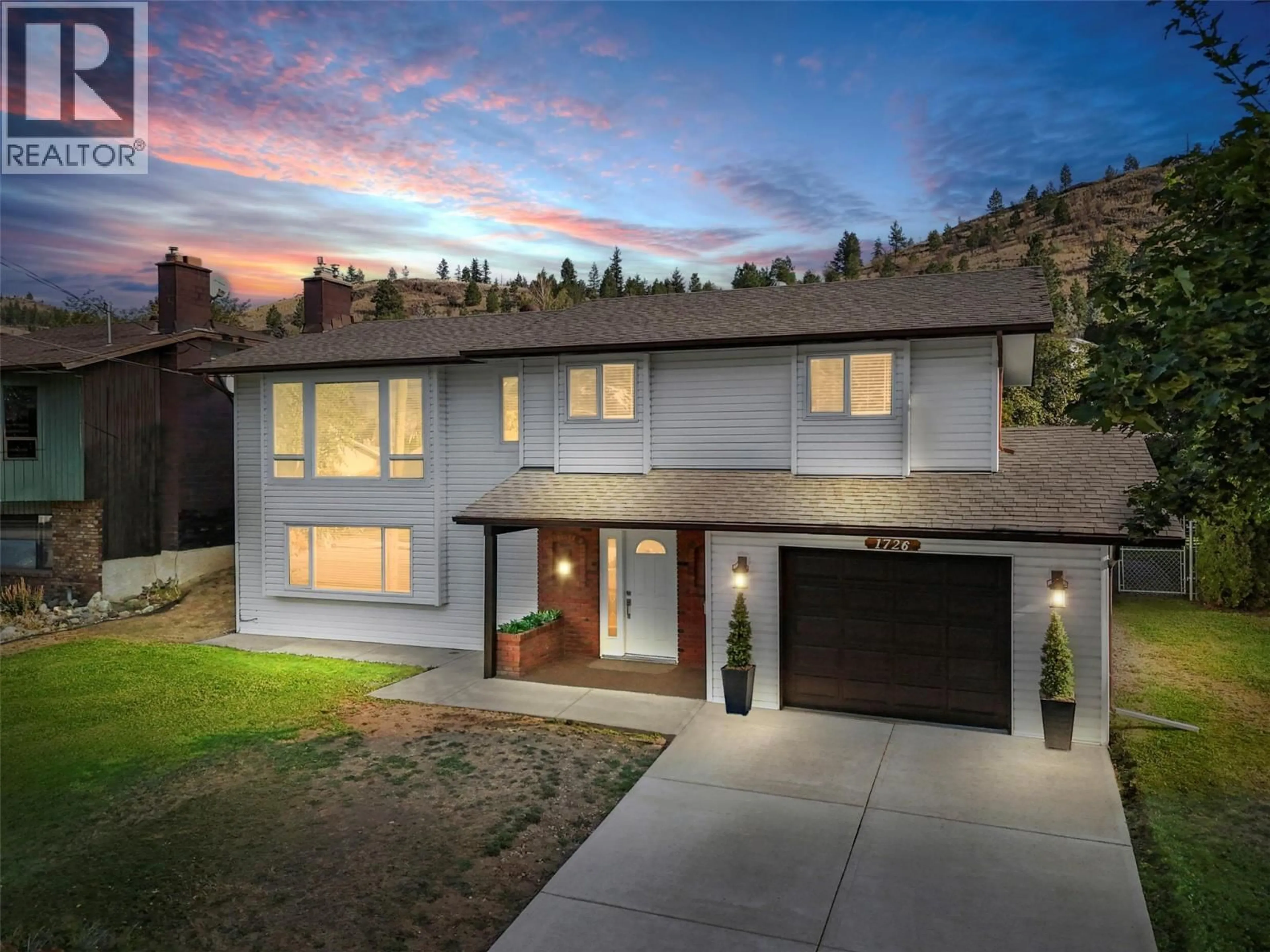 Home with brick exterior material, street for 1726 HILLSIDE DRIVE, Kamloops British Columbia V2E1N4