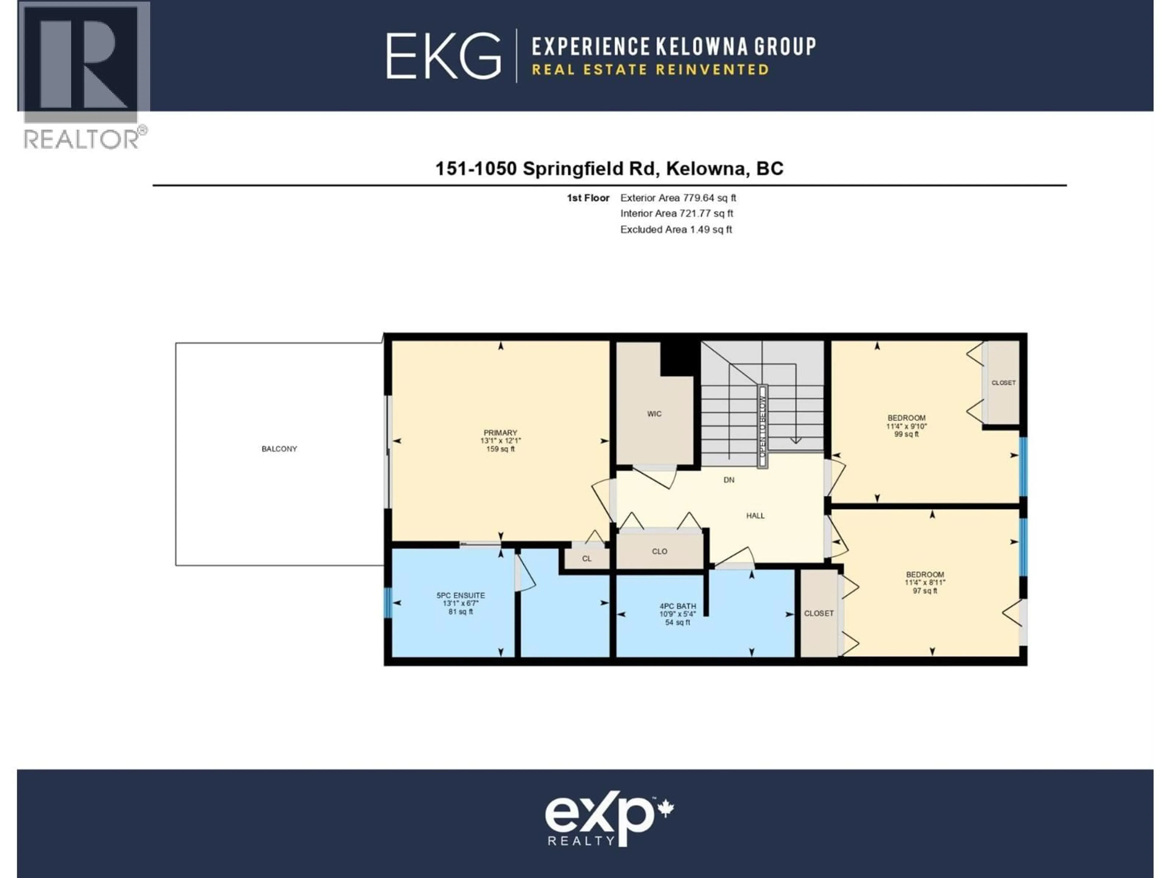 Floor plan for 151 - 1050 SPRINGFIELD ROAD, Kelowna British Columbia V1Y8J7
