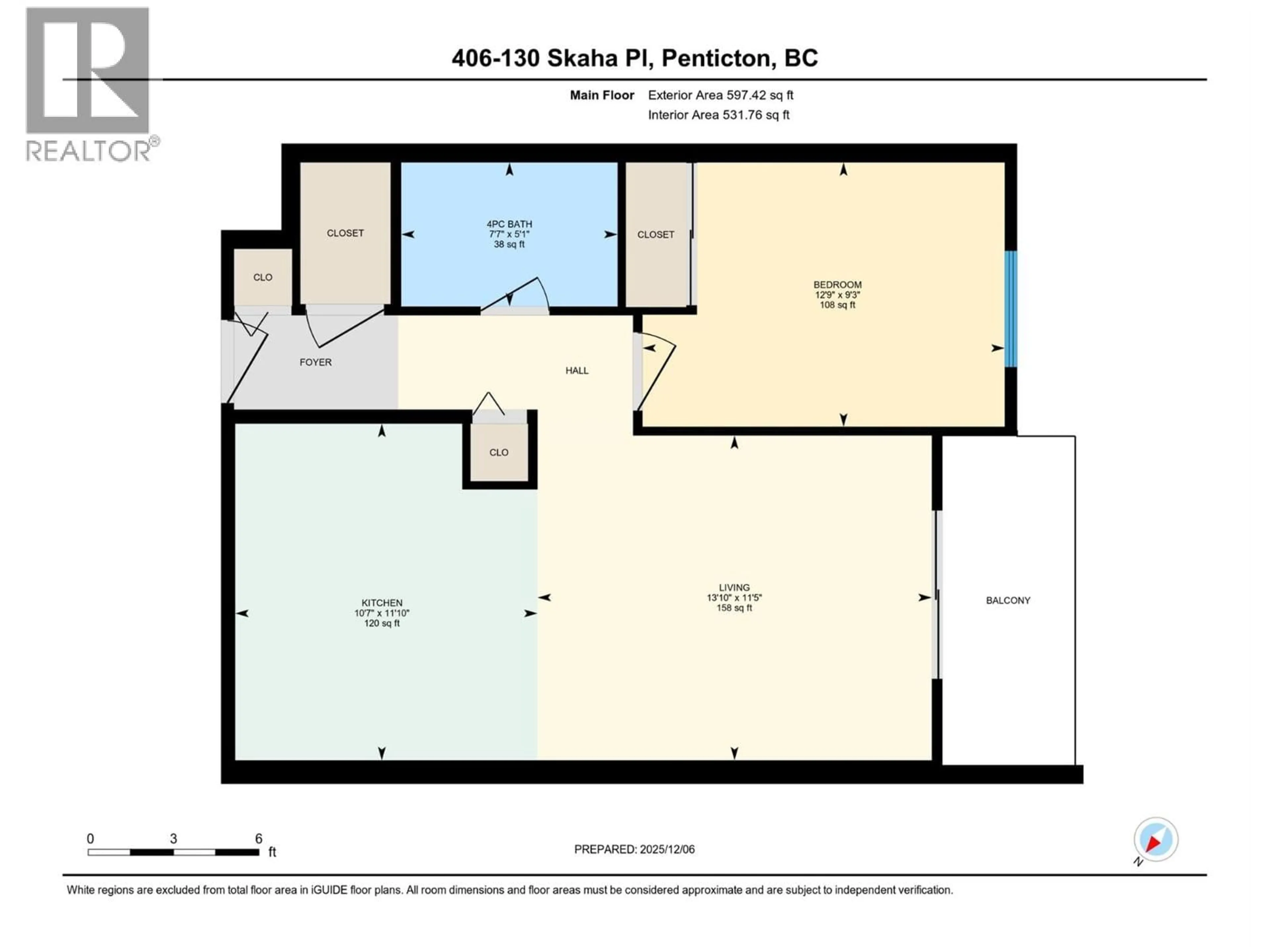 Floor plan for 406 - 130 SKAHA PLACE, Penticton British Columbia V2A7J6