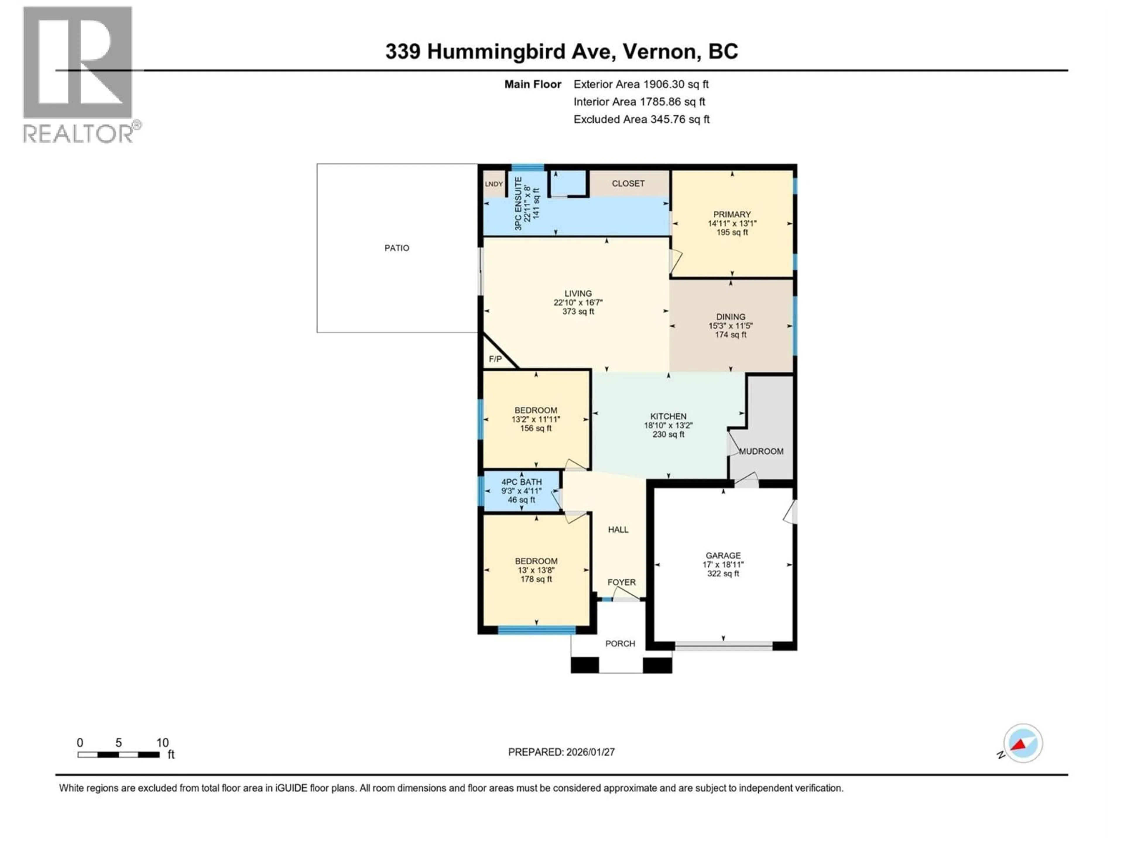 Floor plan for 339 HUMMINGBIRD AVENUE, Vernon British Columbia V1H2A1