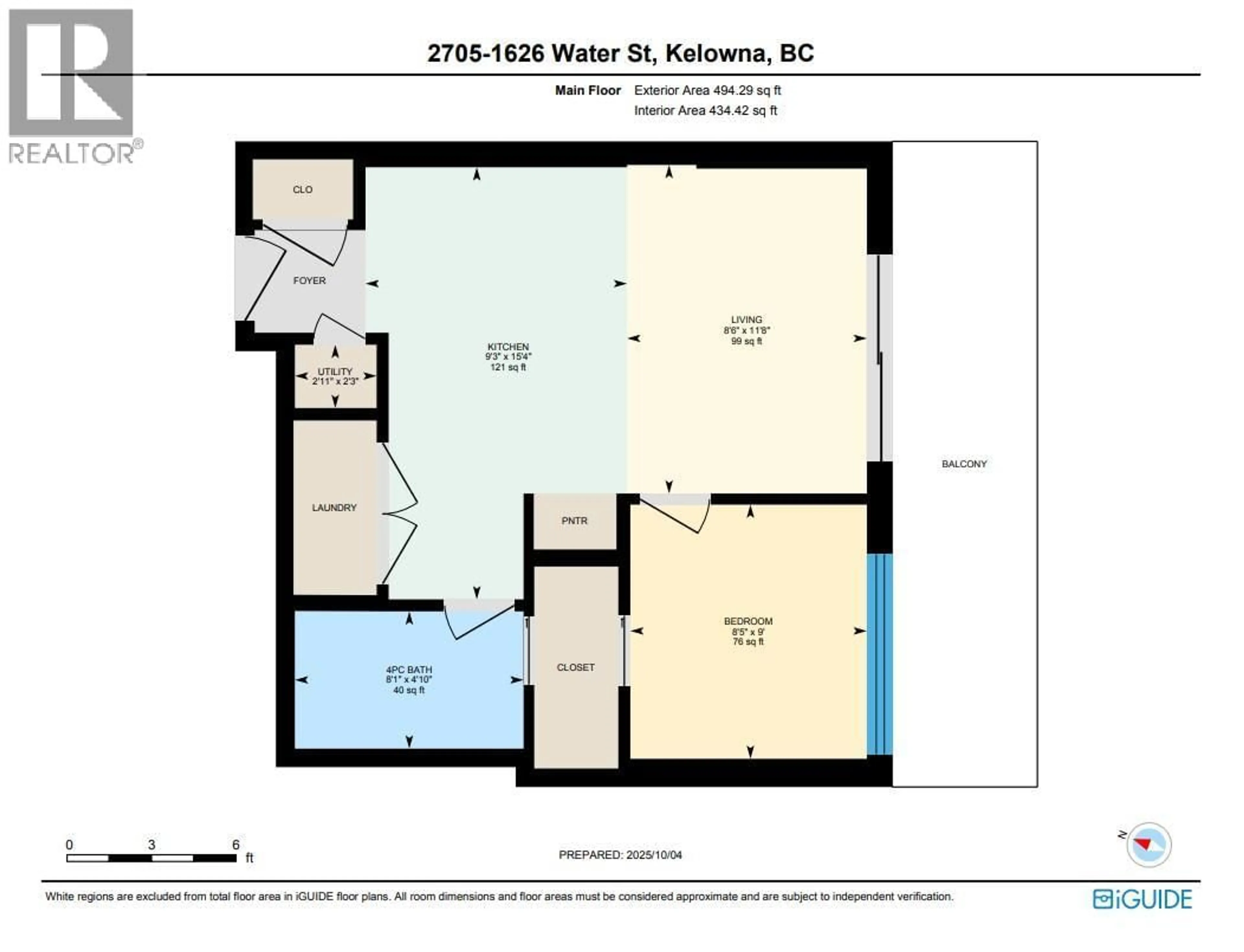 Floor plan for 2705 - 1626 WATER STREET, Kelowna British Columbia V1Y1J9