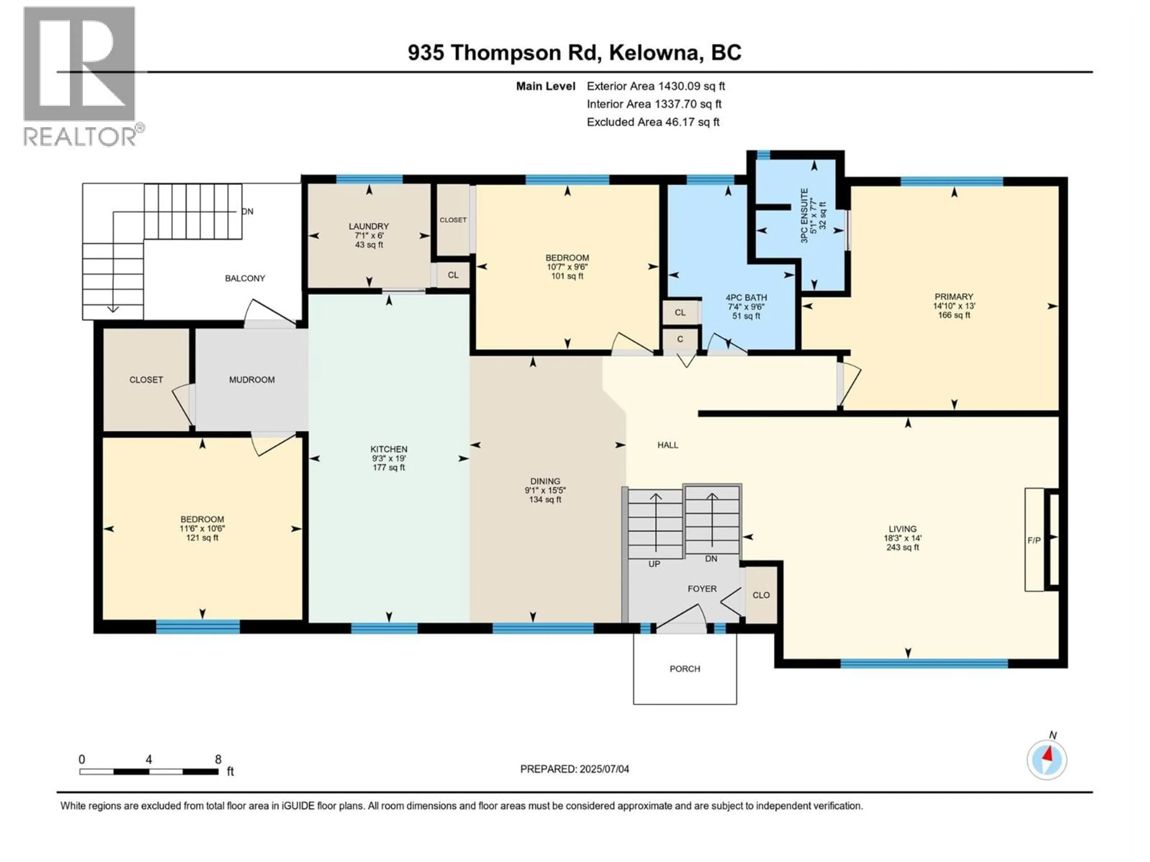 Floor plan for 935 THOMPSON ROAD, Kelowna British Columbia V1X3X2