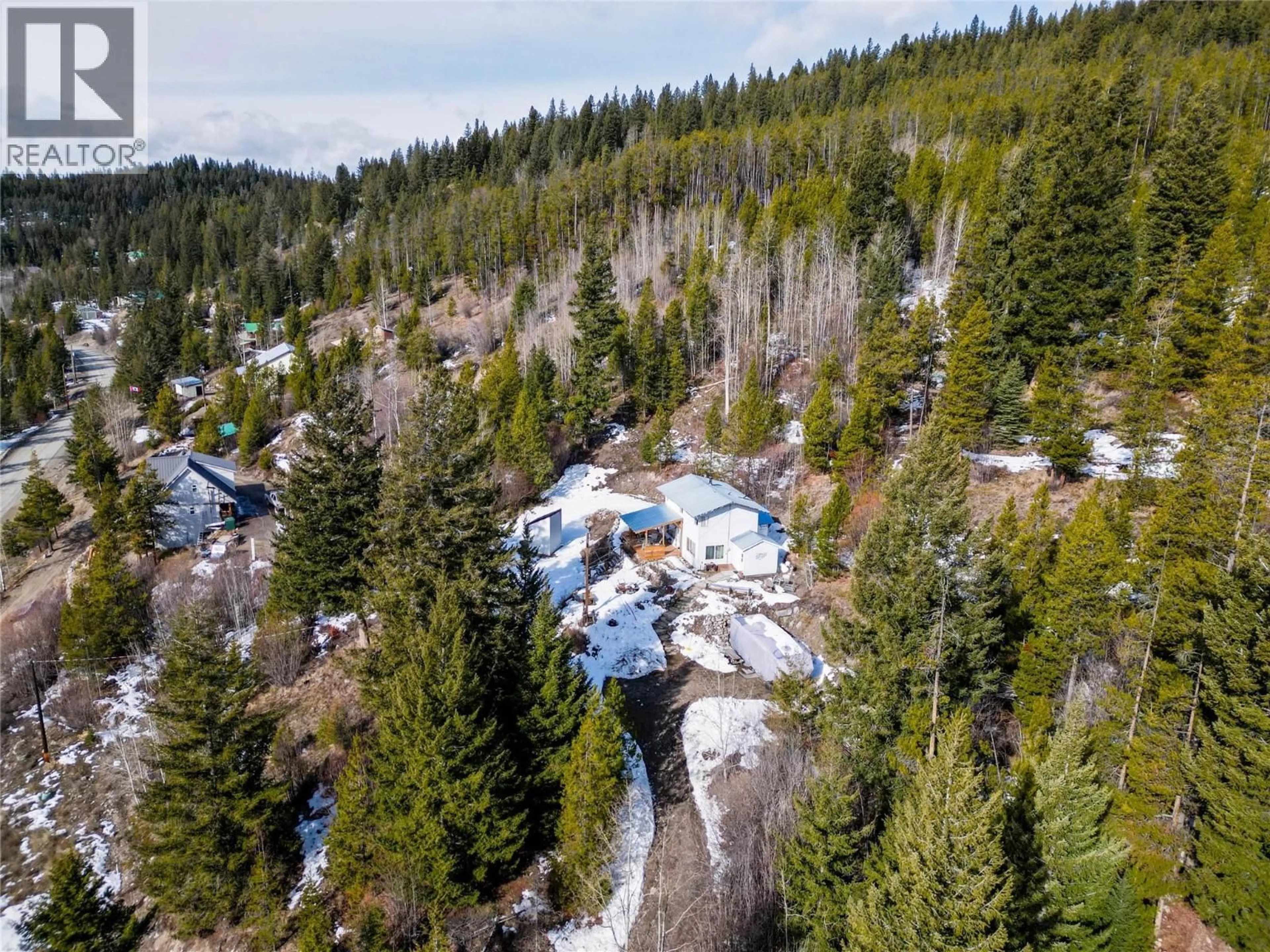 A pic from outside/outdoor area/front of a property/back of a property/a pic from drone, forest/trees view for 4176 PRINCETON SUMMERLAND ROAD, Princeton British Columbia V0X1W0