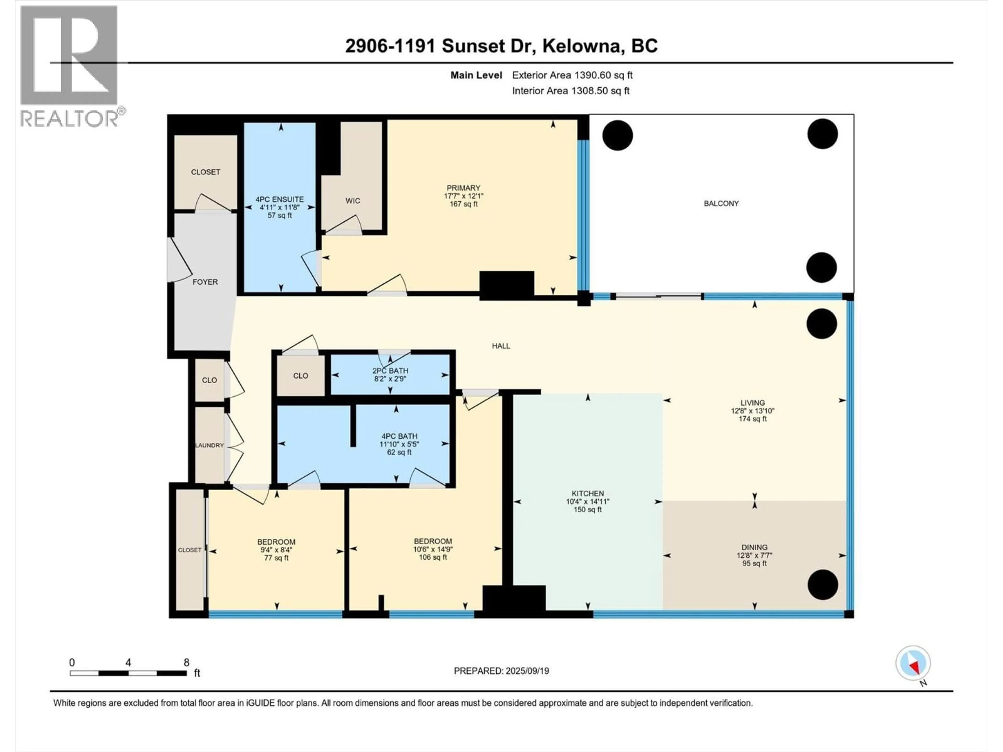 Floor plan for 2906 - 1191 SUNSET DRIVE, Kelowna British Columbia V1Y0J4