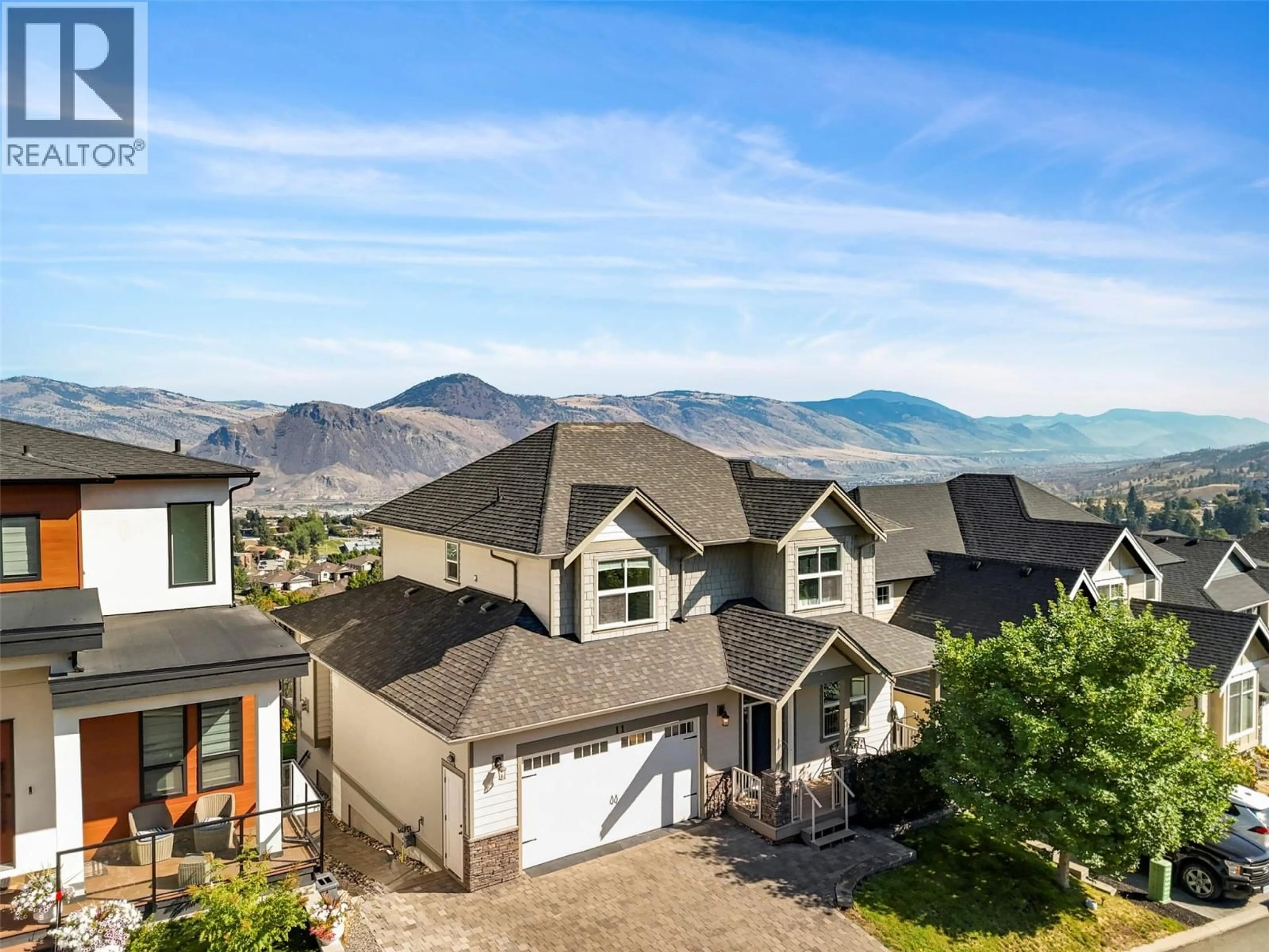 A pic from outside/outdoor area/front of a property/back of a property/a pic from drone, mountain view for 11 - 460 AZURE PLACE, Kamloops British Columbia V2E0A9