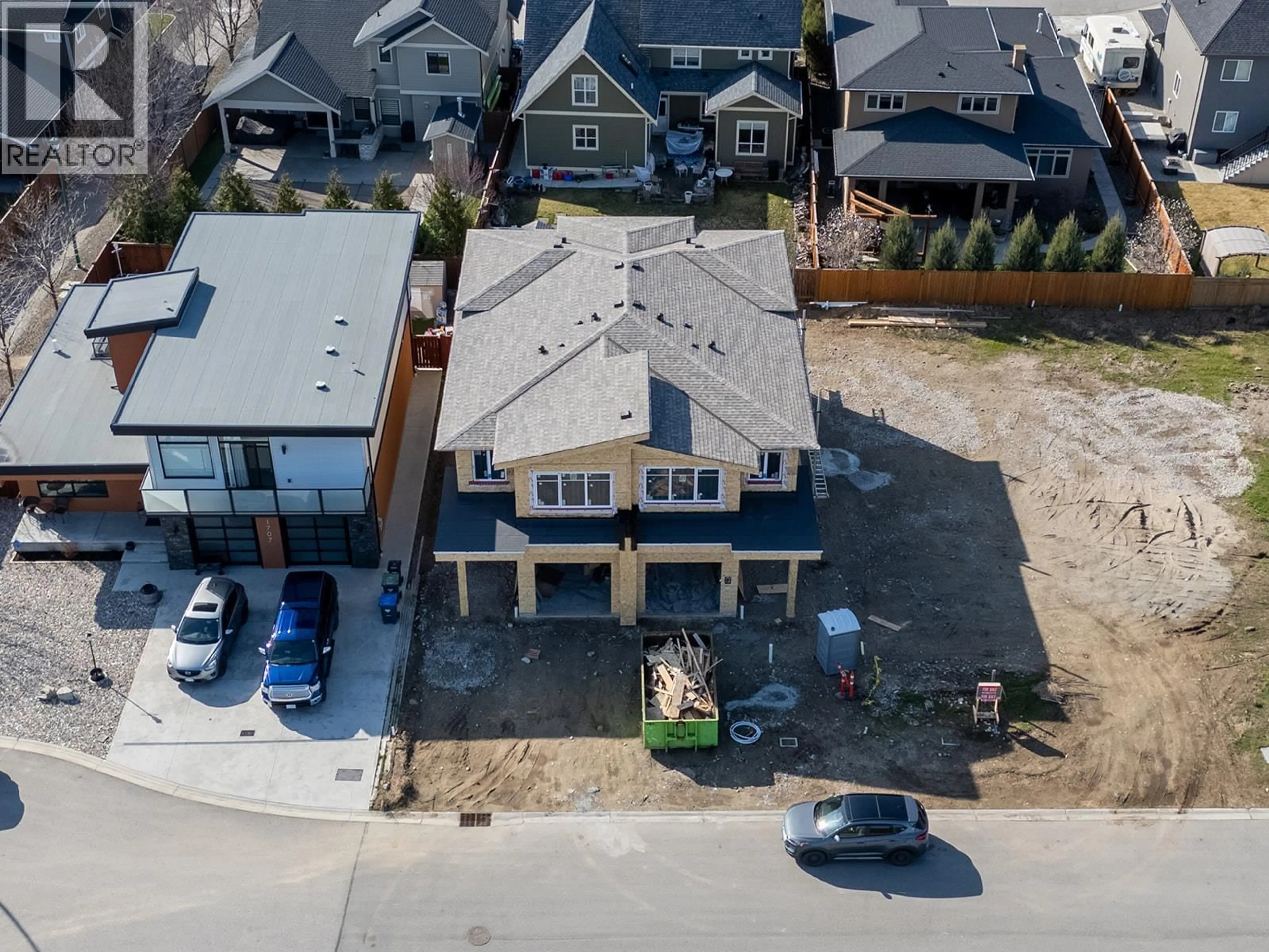 A pic from outside/outdoor area/front of a property/back of a property/a pic from drone, street for 1715 TREFFRY PLACE, Summerland British Columbia V0H1Z9
